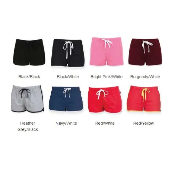 069SK Women's retro contrast shorts