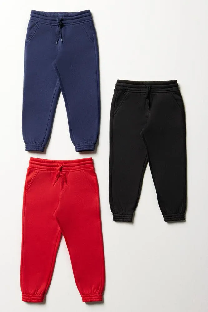 3 Pack Trackpants Black, Red & Navy