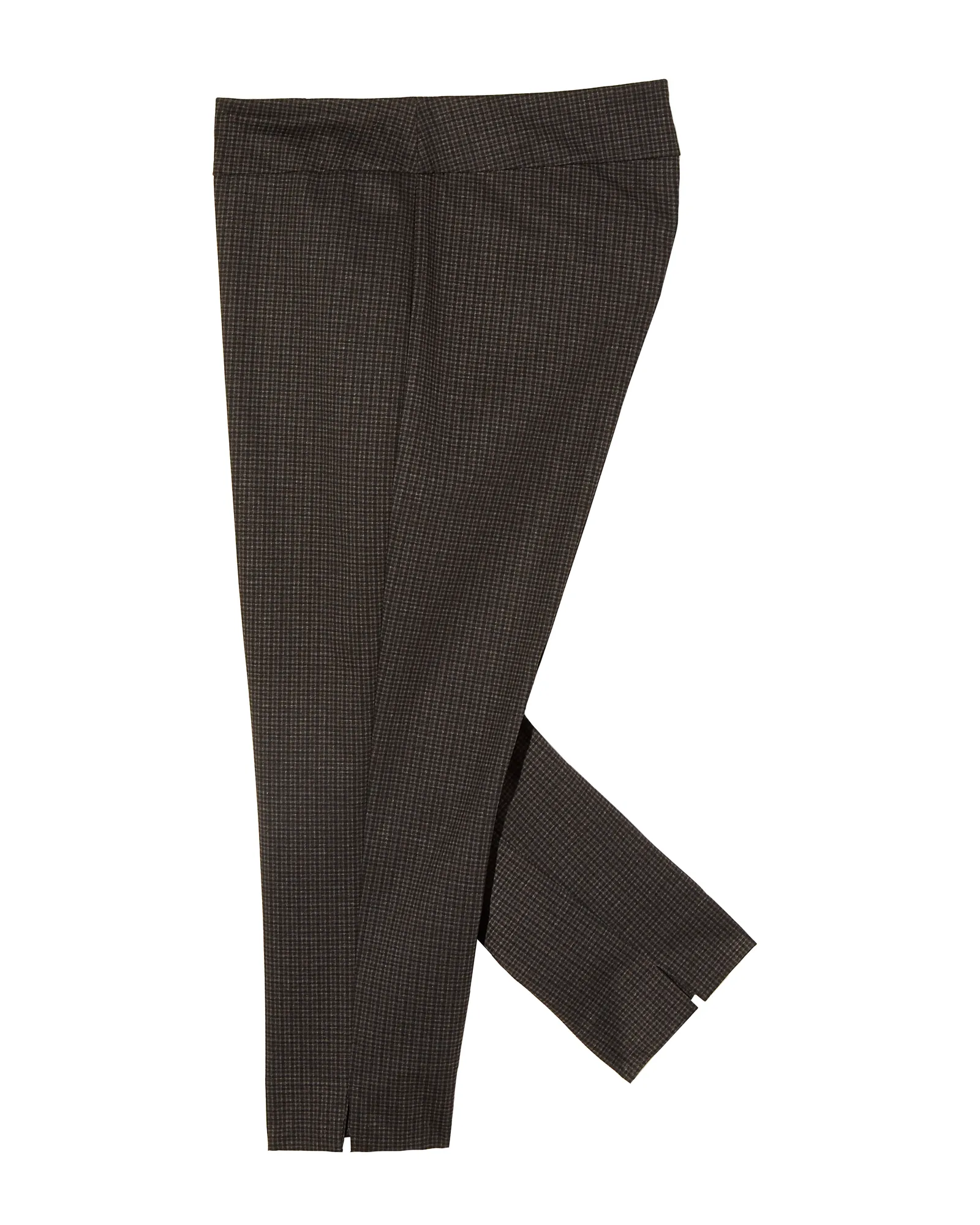 Alba Patterned Slim Compression Ankle Pant | Brown / Navy