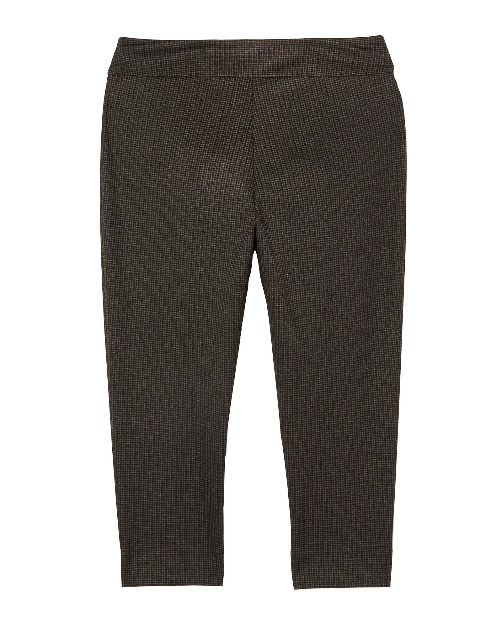 Alba Patterned Slim Compression Ankle Pant | Brown / Navy