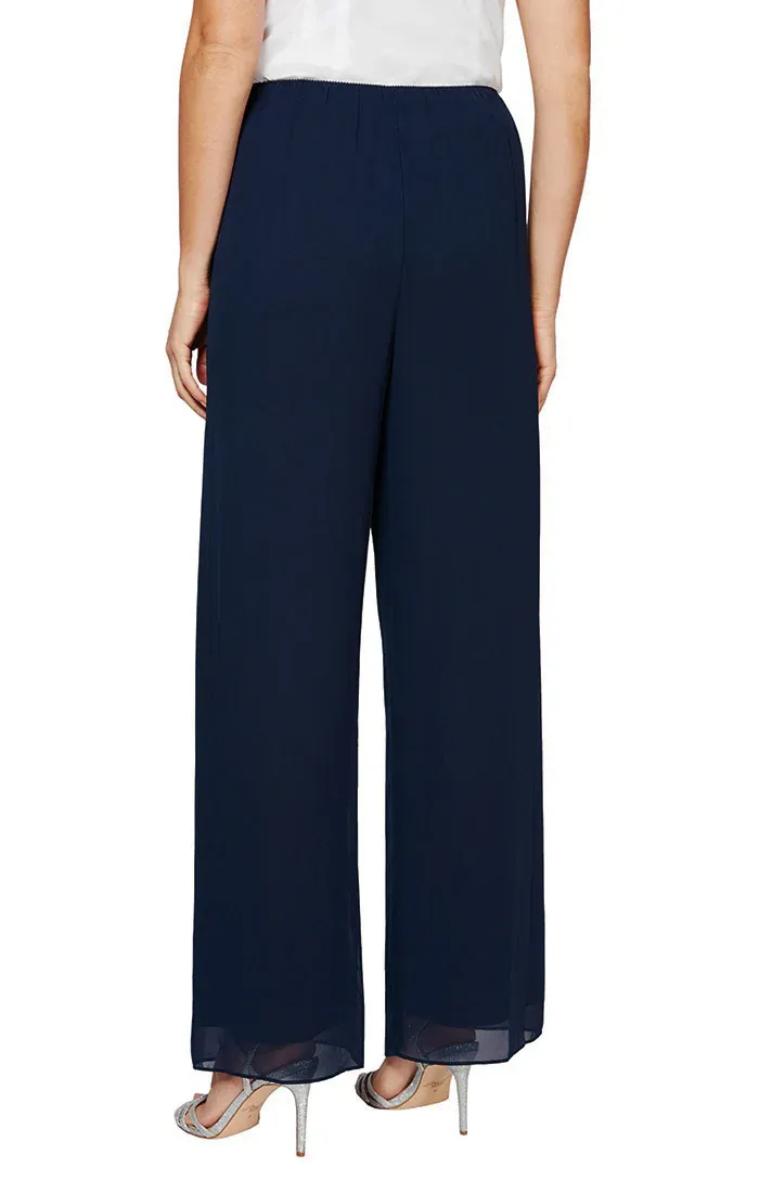 Alex Evenings Full-length Chiffon Trousers 370927