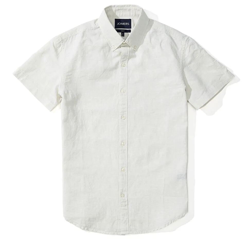 Alexander  - Light Gray Crosshatch Short Sleeve Shirt