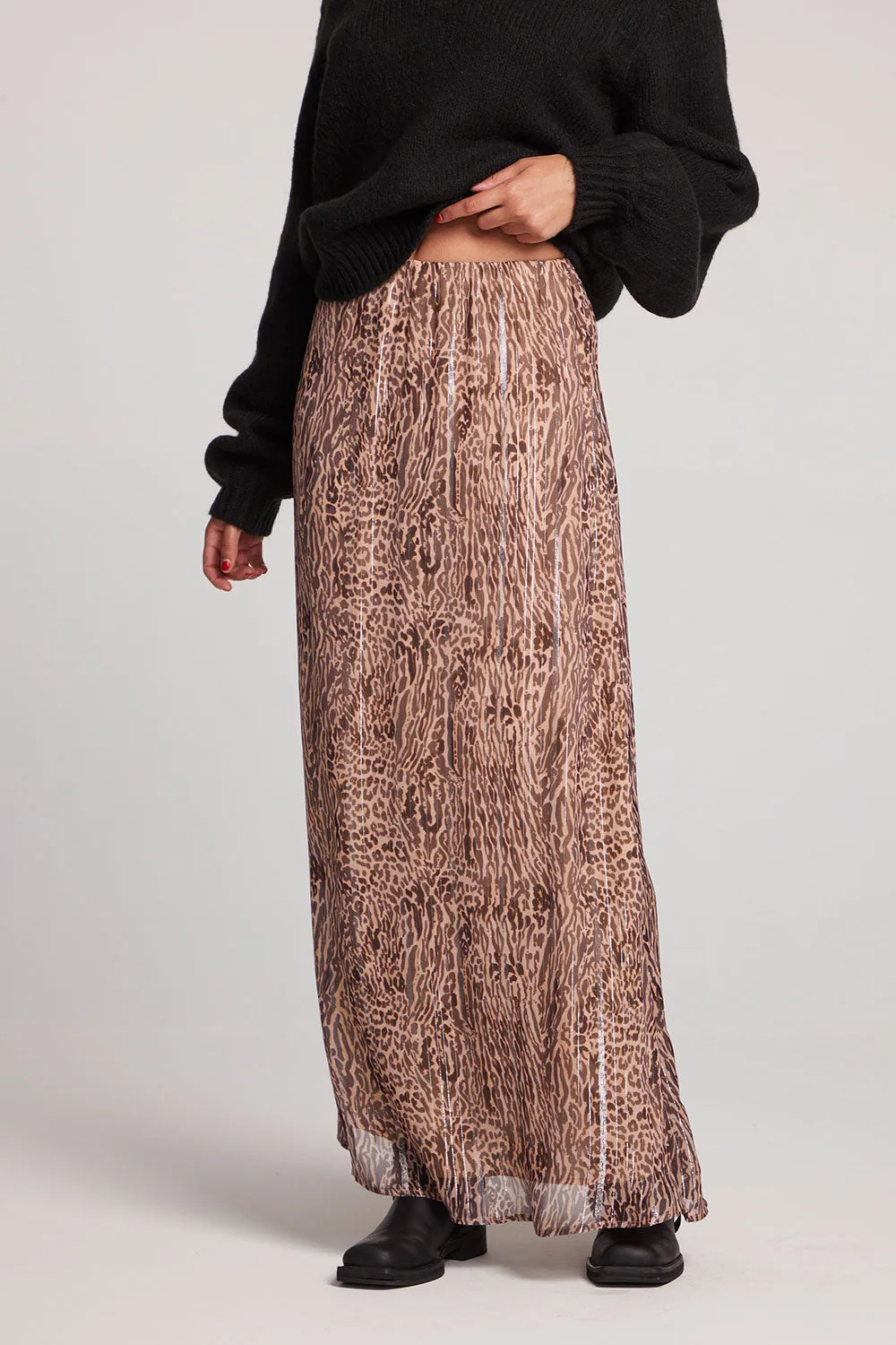 Aquarius Classic Leopard Maxi Skirt