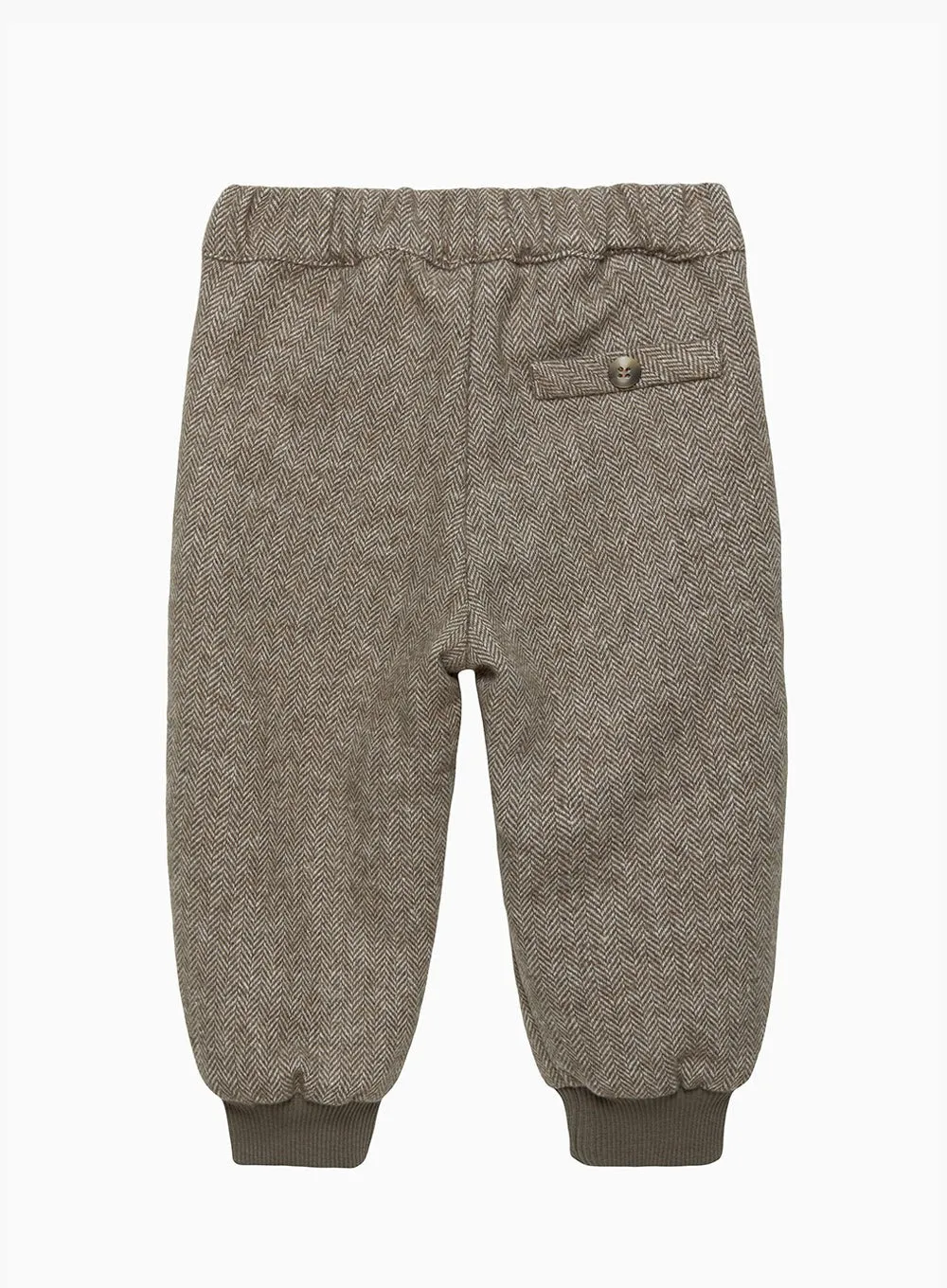 Baby Orly Trousers in Brown Herringbone