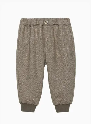 Baby Orly Trousers in Brown Herringbone