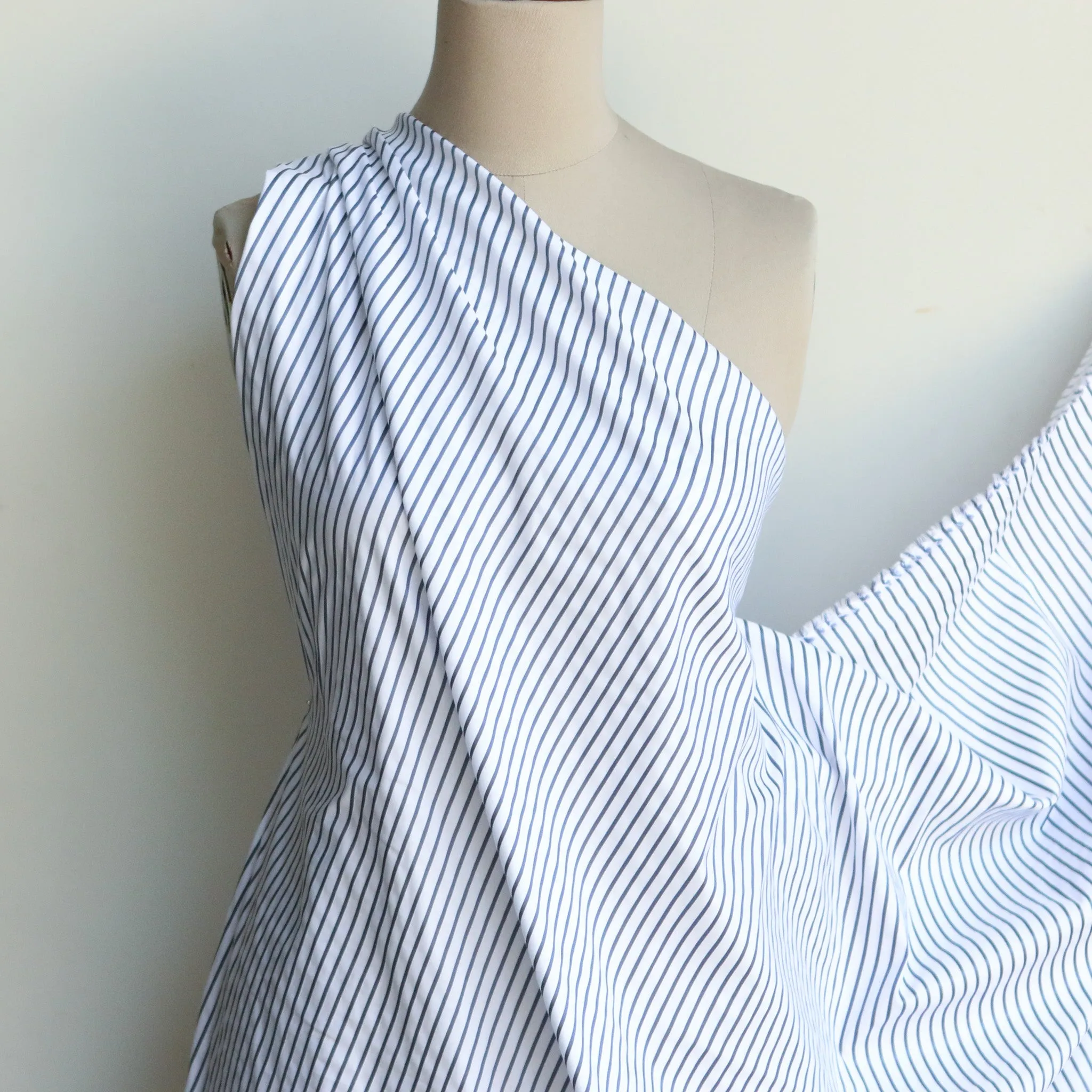 Bacall Stripe Stretch Cotton Shirting