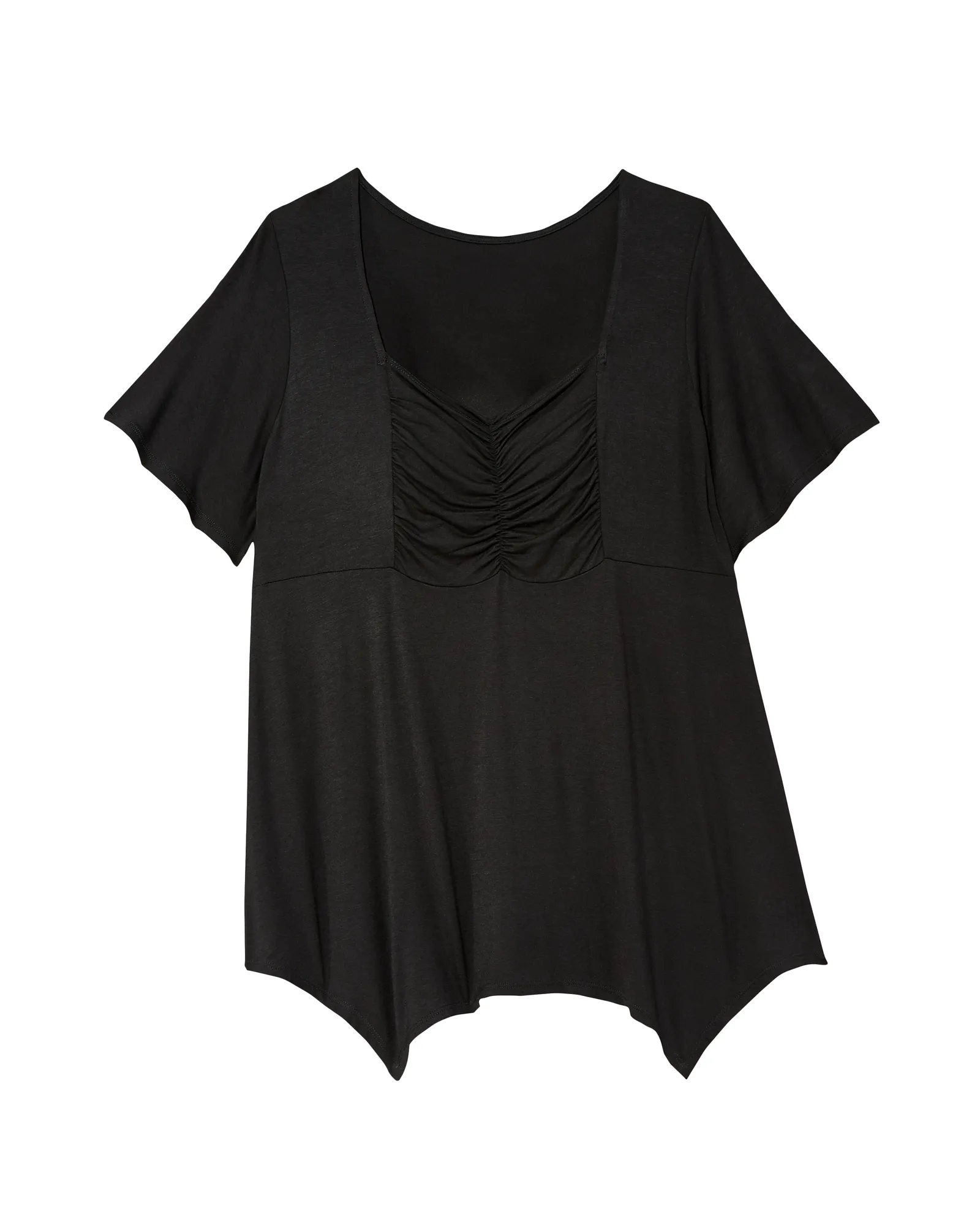 Bella Short Flutter Sleeve Empire Waist Tee | Black