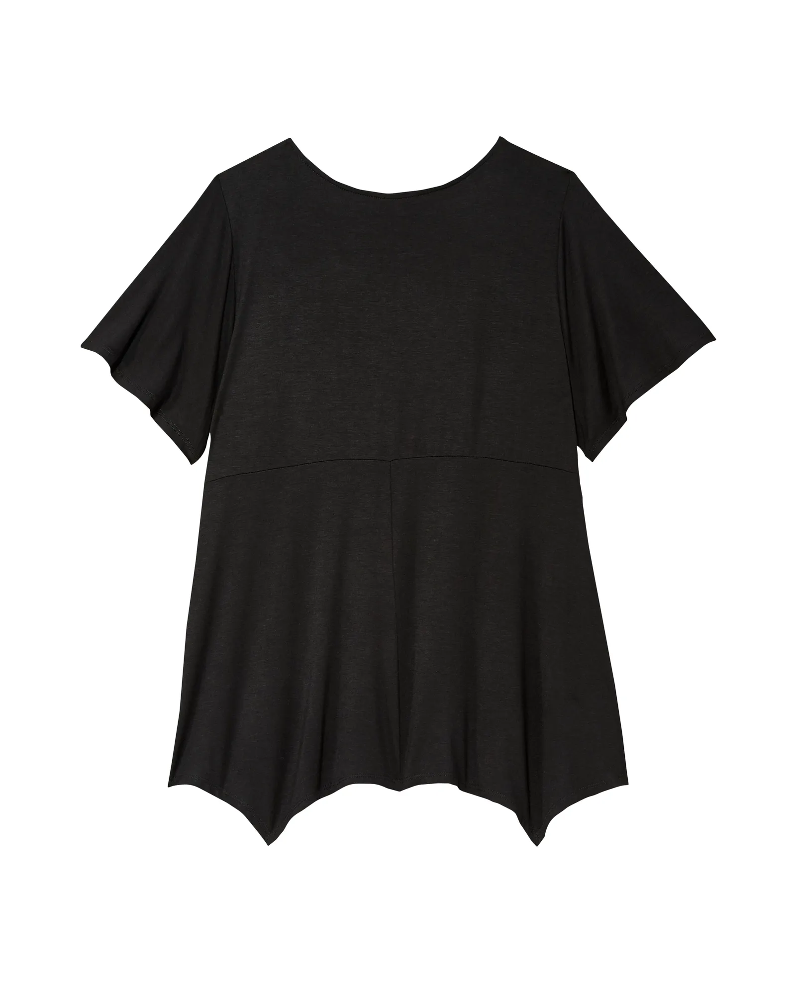 Bella Short Flutter Sleeve Empire Waist Tee | Black