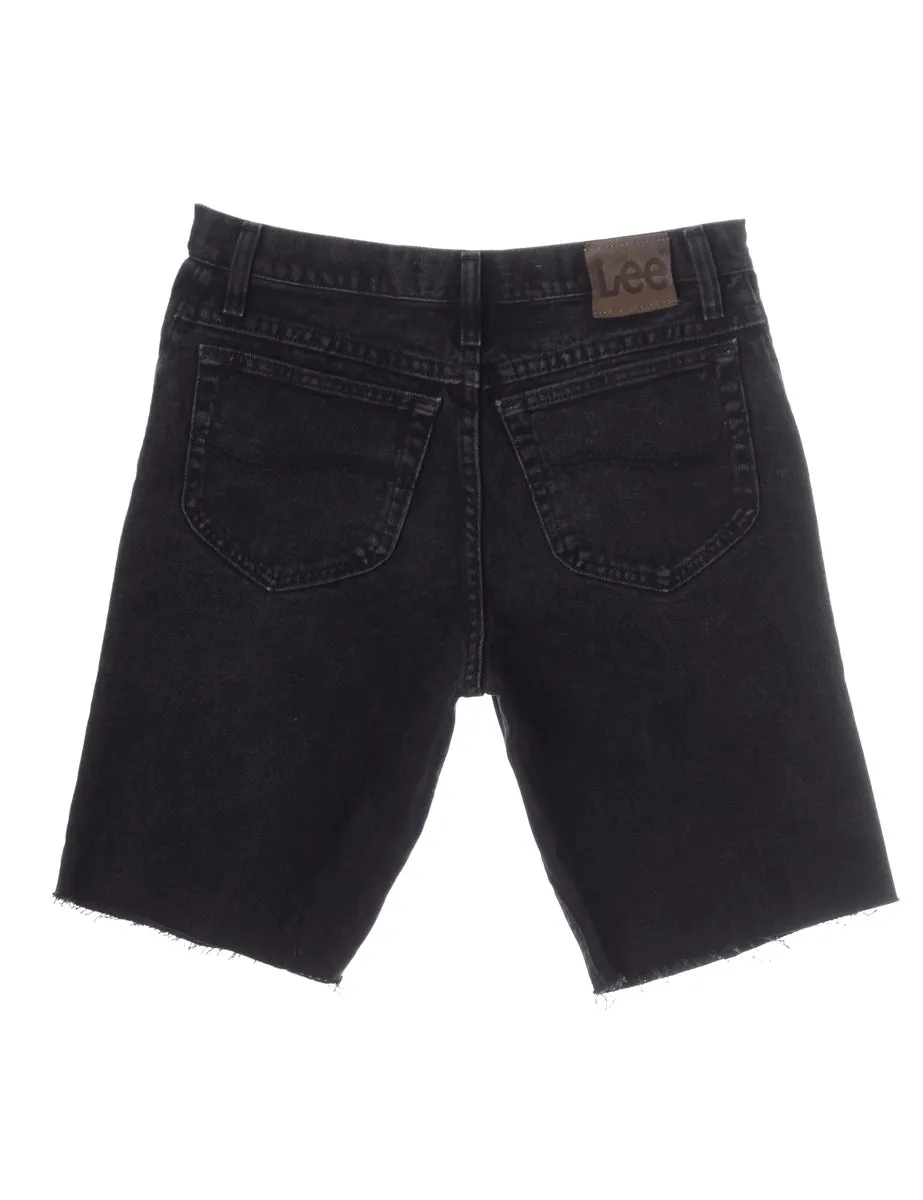 Beyond Retro Label Toby Mens Denim Shorts Black With Multiple Pockets