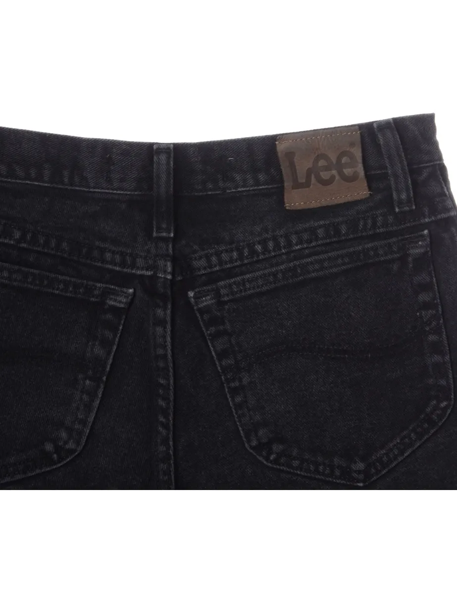 Beyond Retro Label Toby Mens Denim Shorts Black With Multiple Pockets