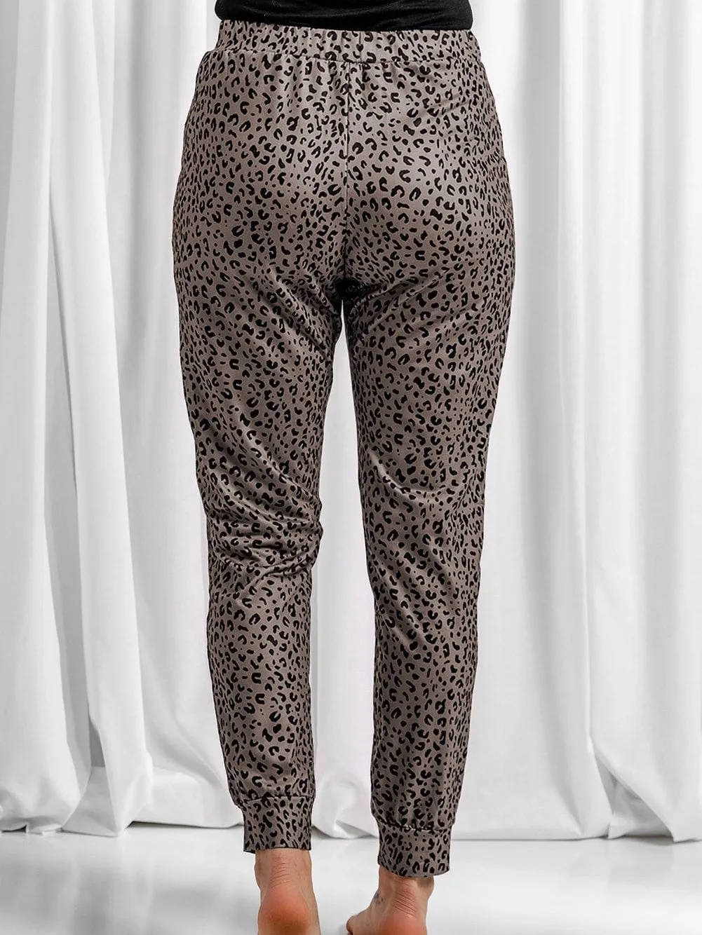 Breezy Brown Leopard Print Joggers