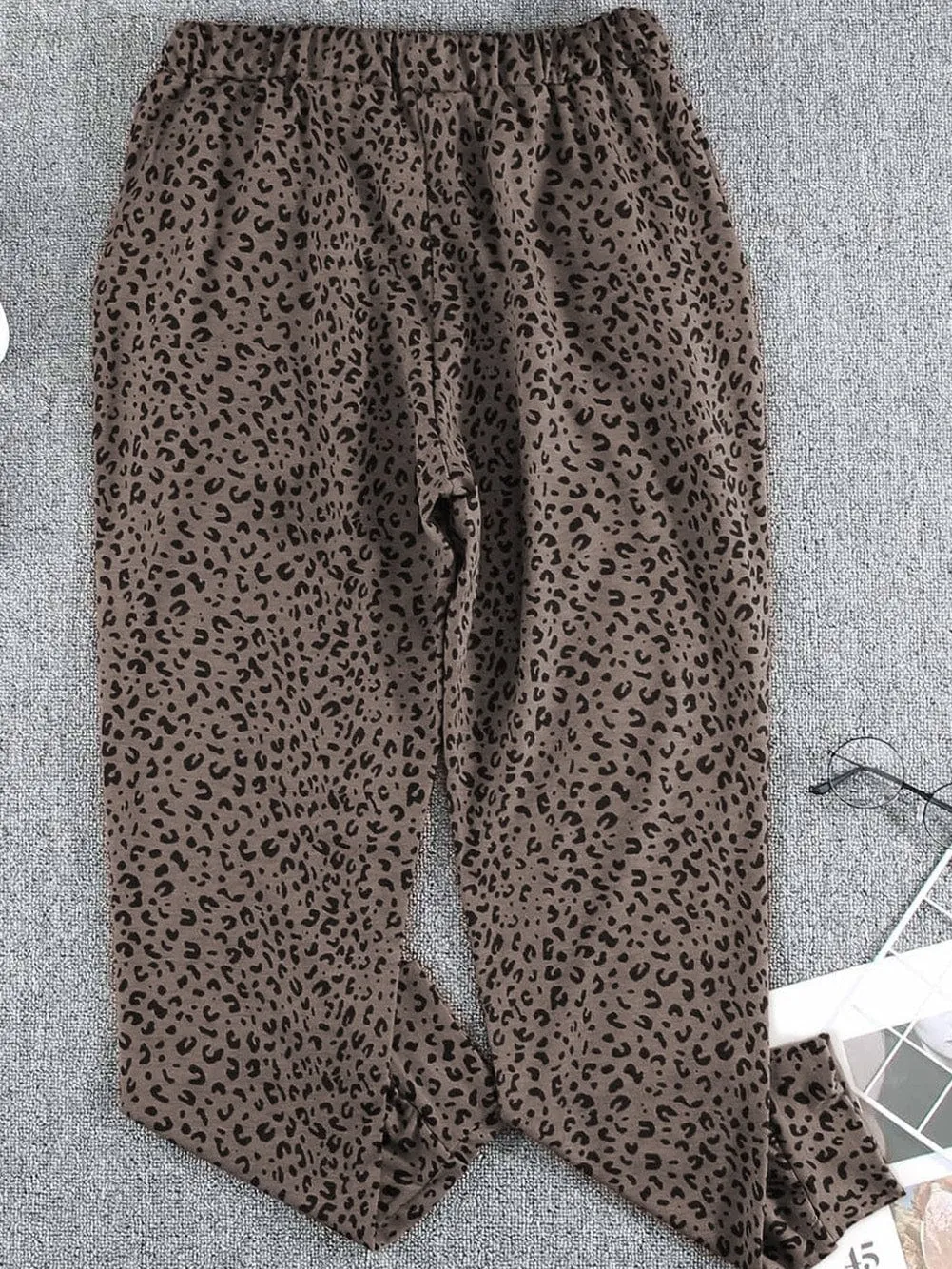 Breezy Brown Leopard Print Joggers