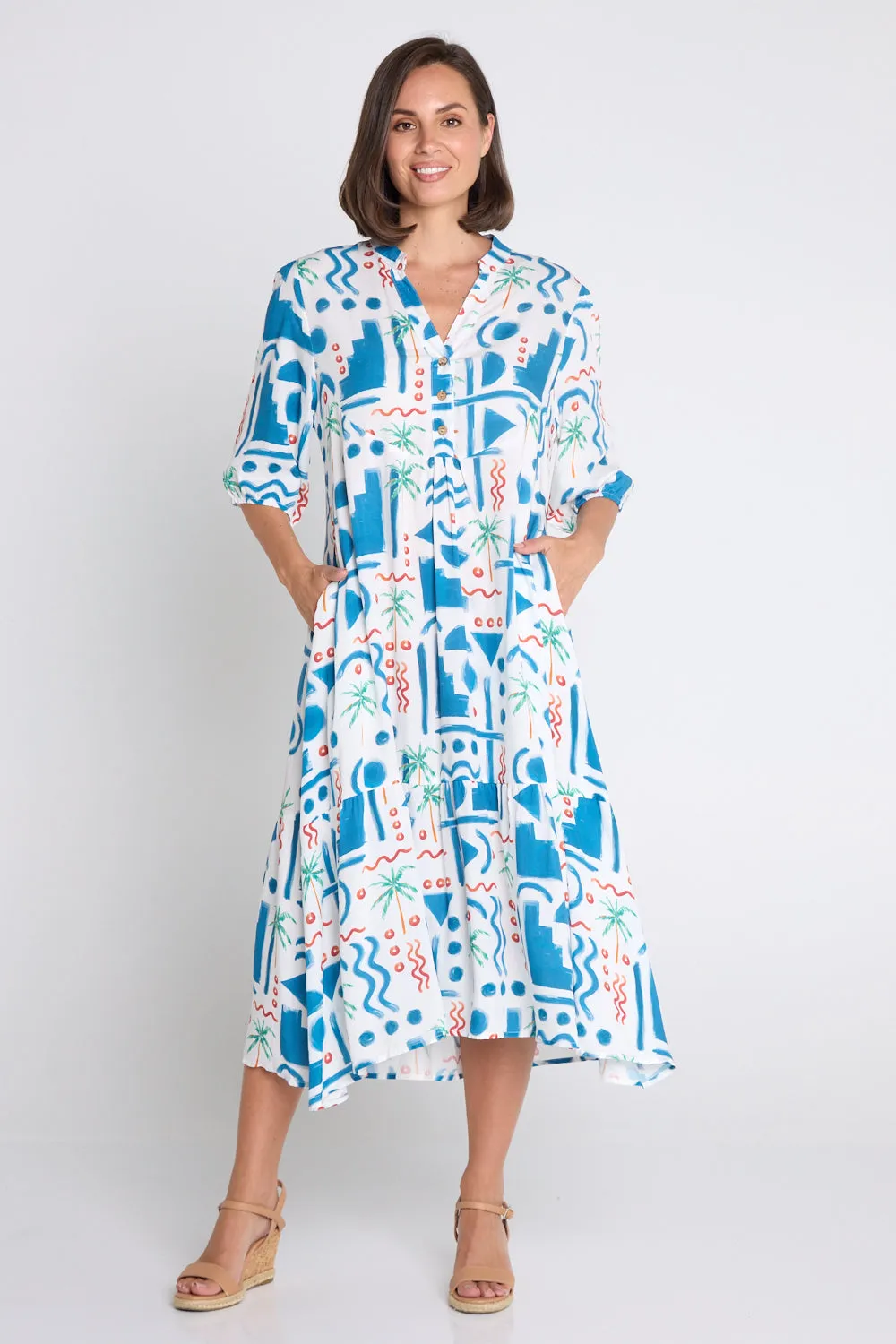 Brookhaven Dress - Blue Print