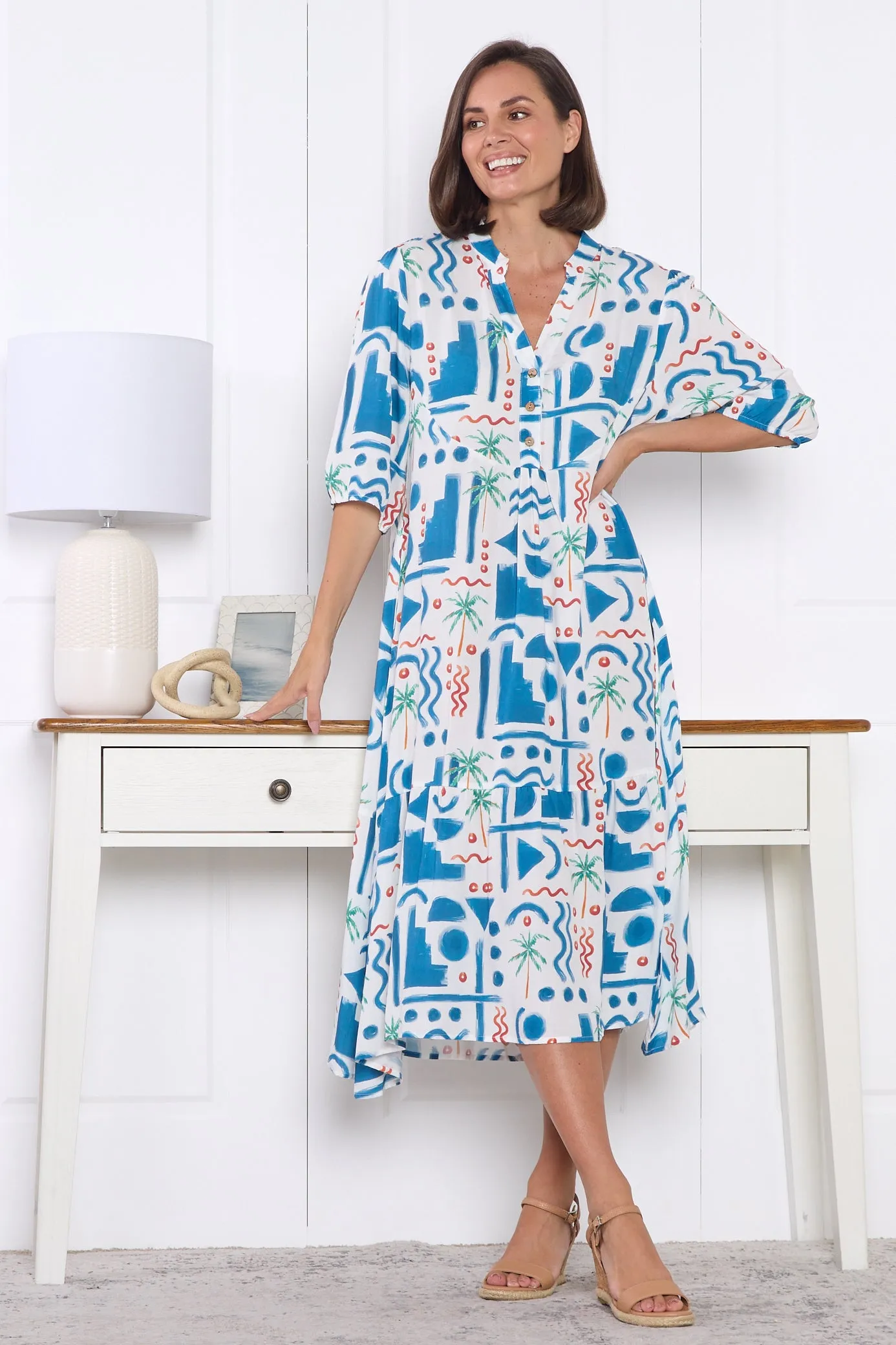 Brookhaven Dress - Blue Print