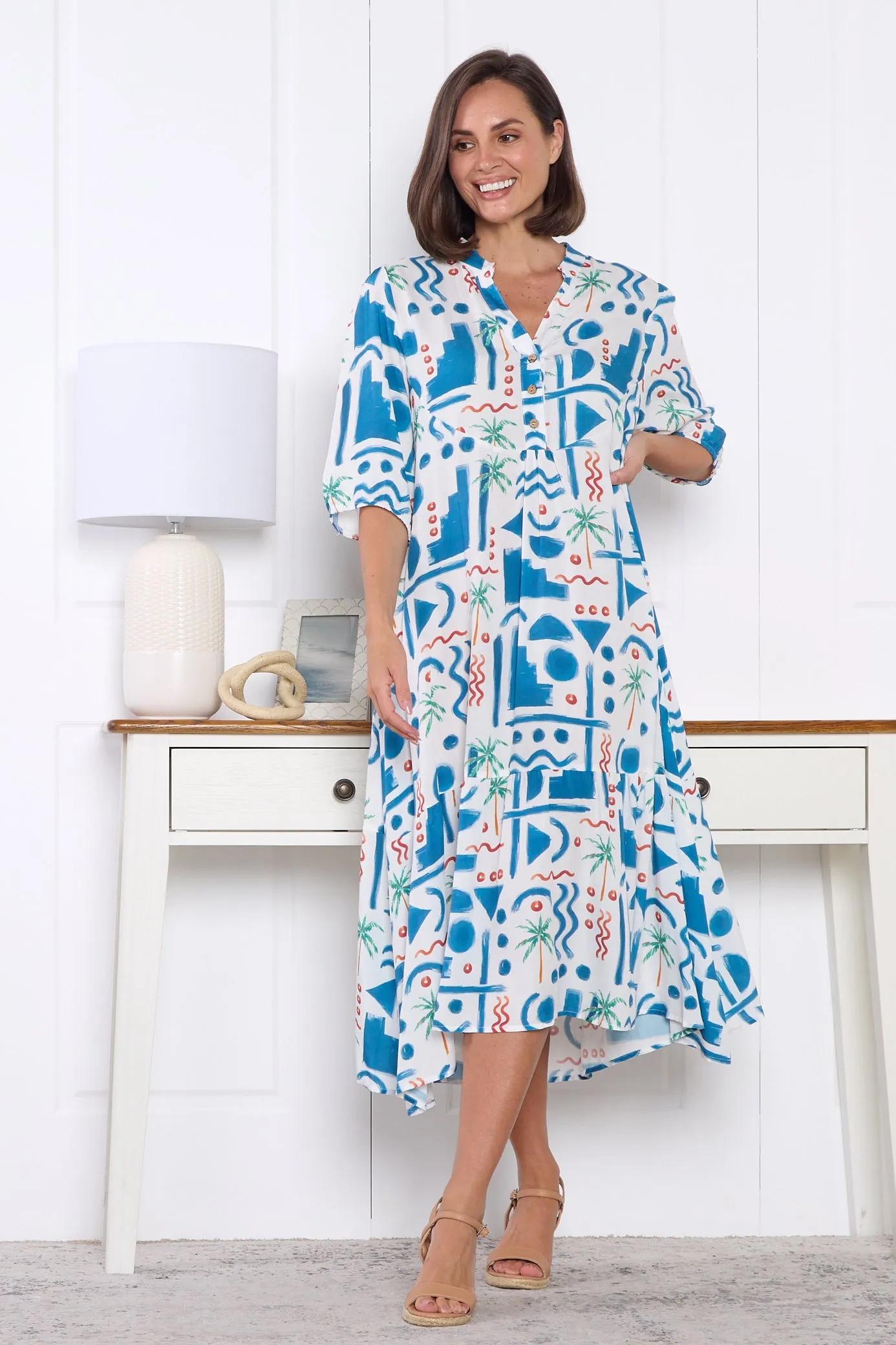 Brookhaven Dress - Blue Print