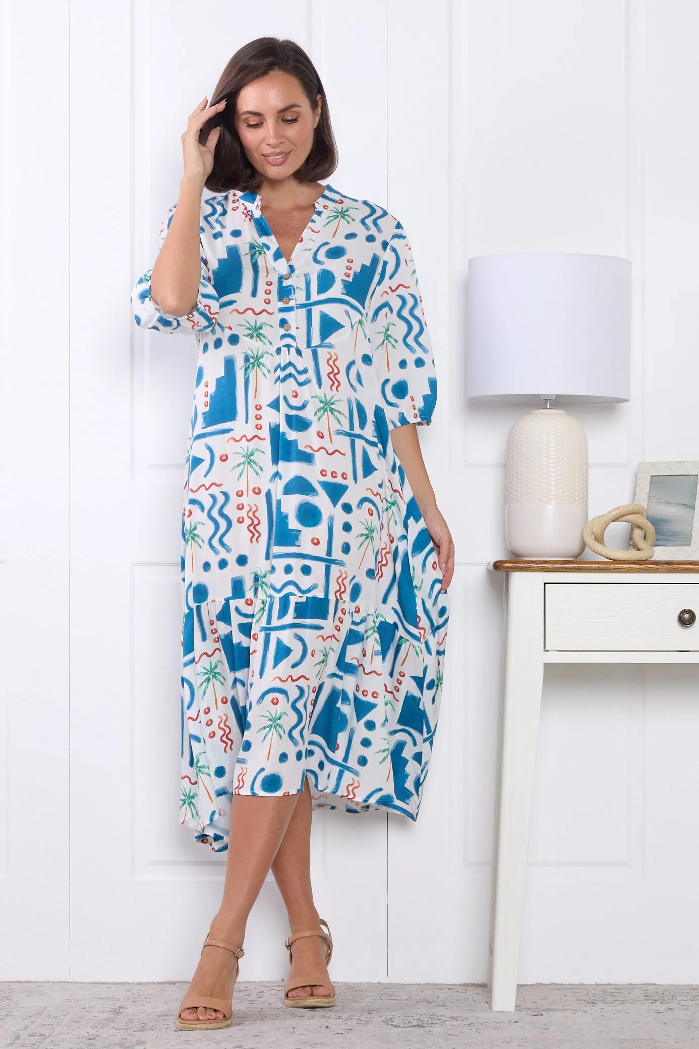 Brookhaven Dress - Blue Print