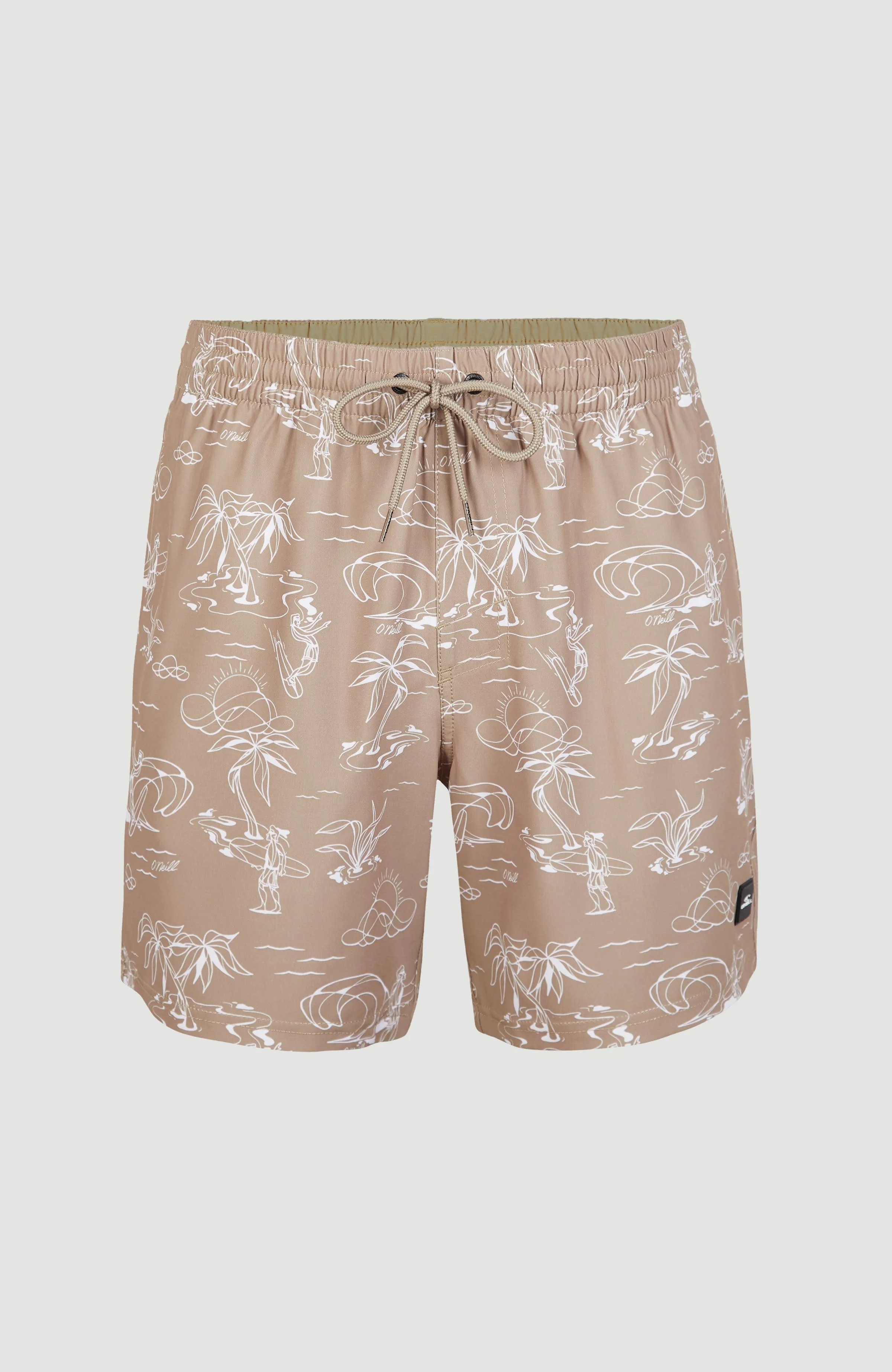 Cali Circle Surfer 16'' Swim Shorts | Beige Circle Surfer