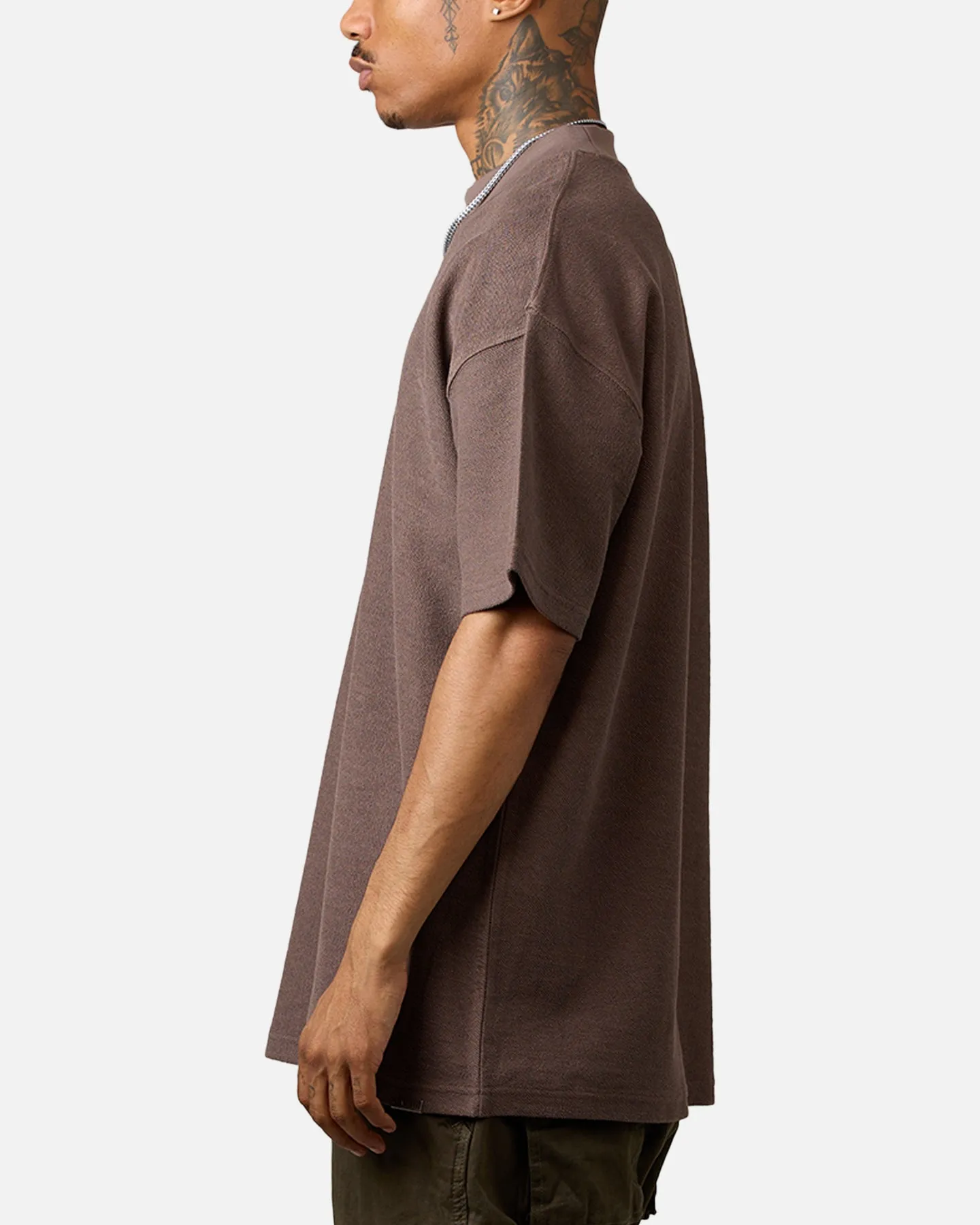 Carre Terry Oversized T-Shirt Brown