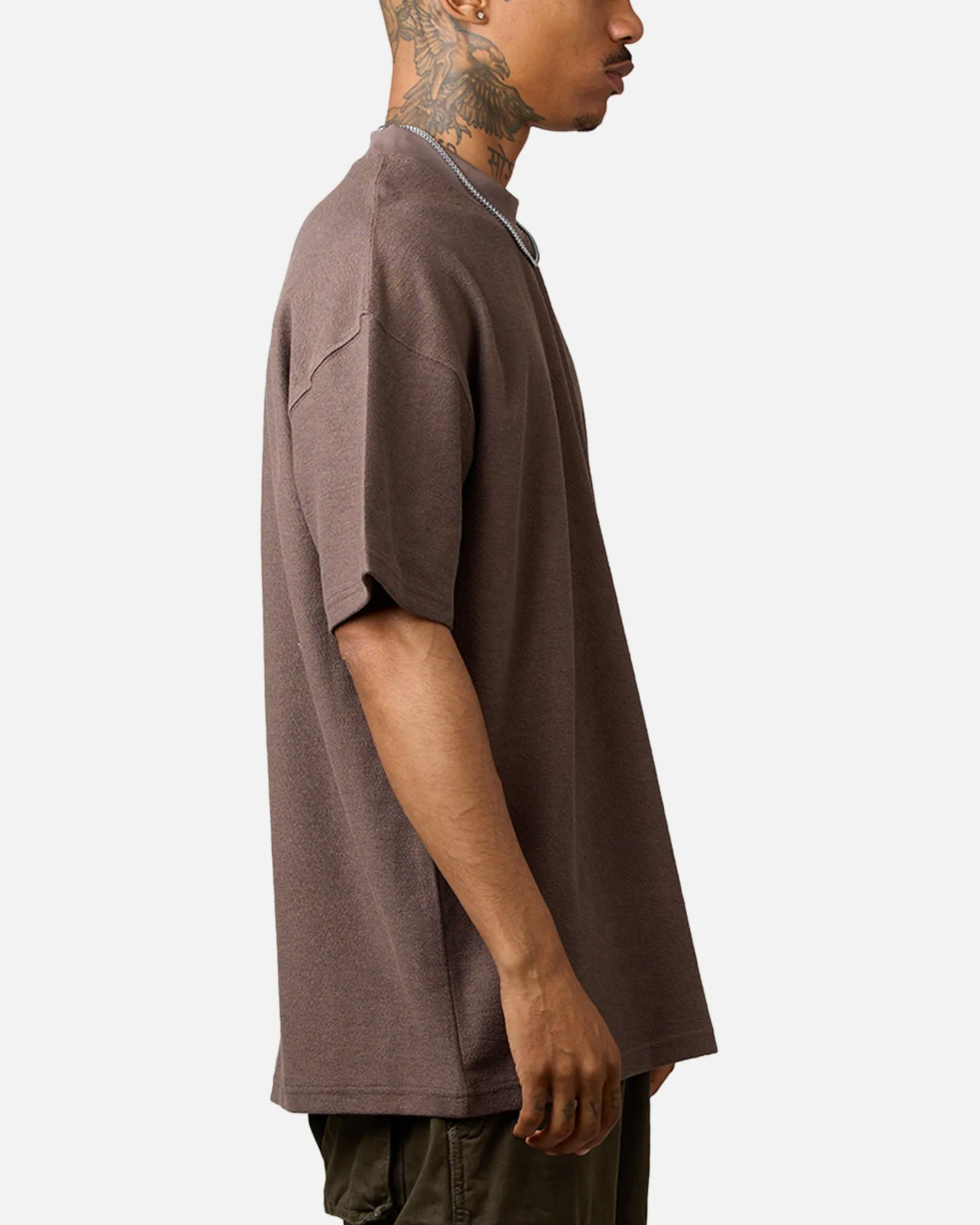 Carre Terry Oversized T-Shirt Brown