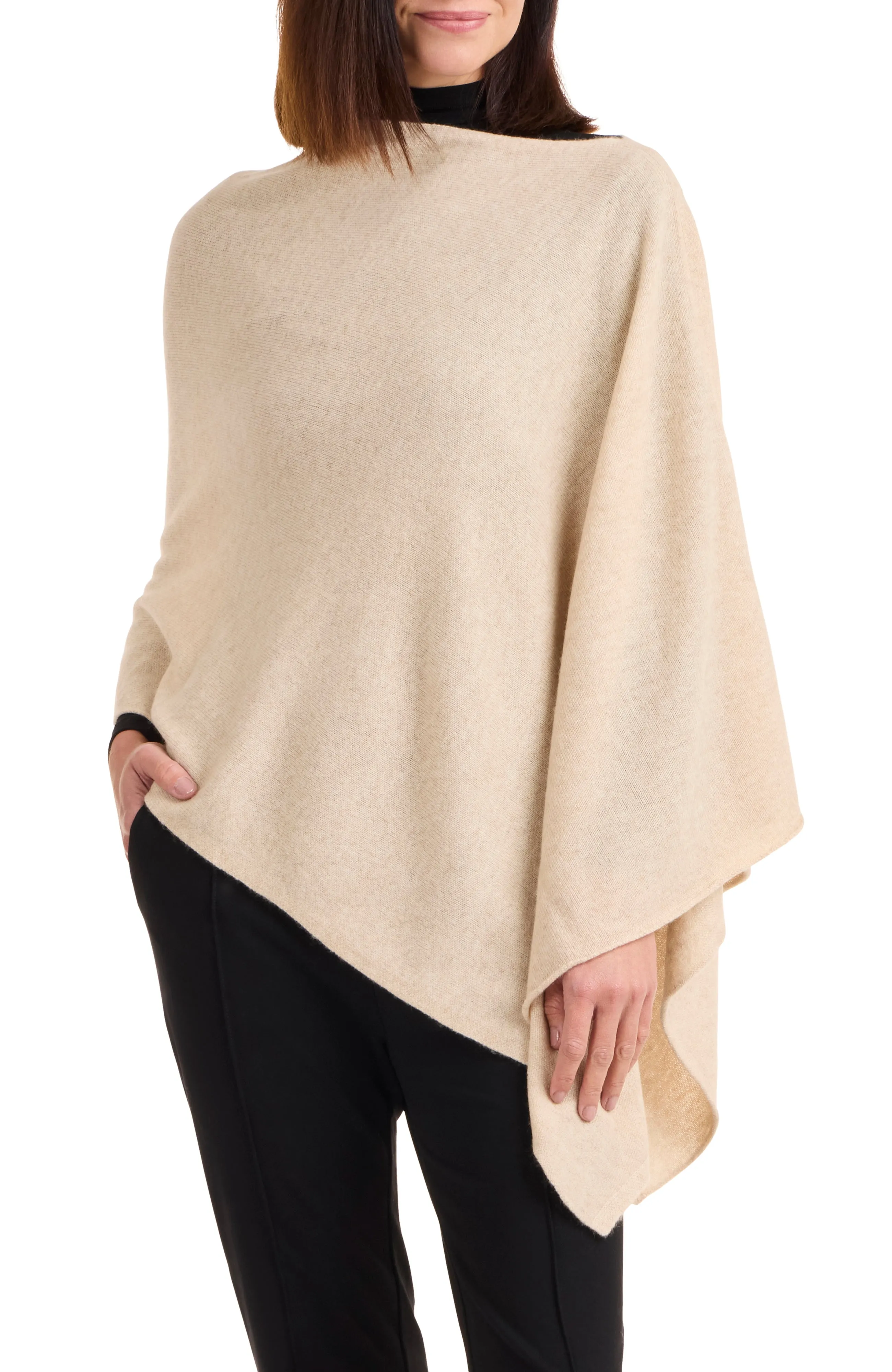 CASHMERE ASYMMETRICAL PONCHO