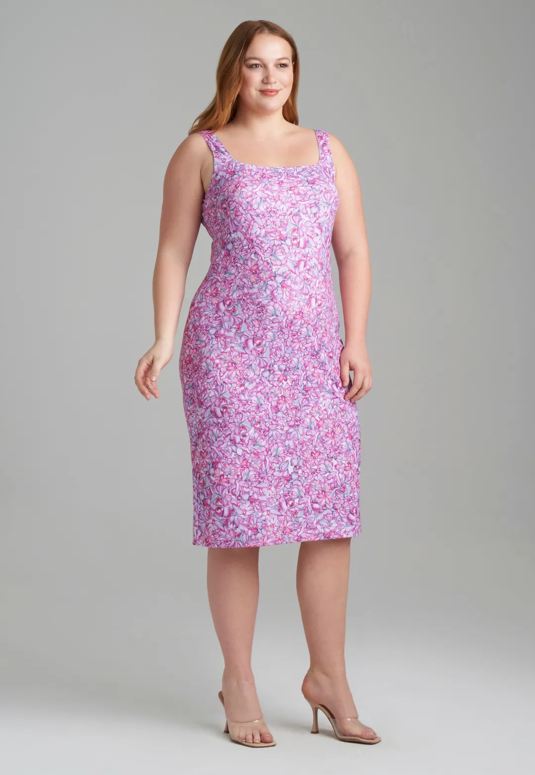 Caterina Short Stretch Knit Dress in Blooming Orchid