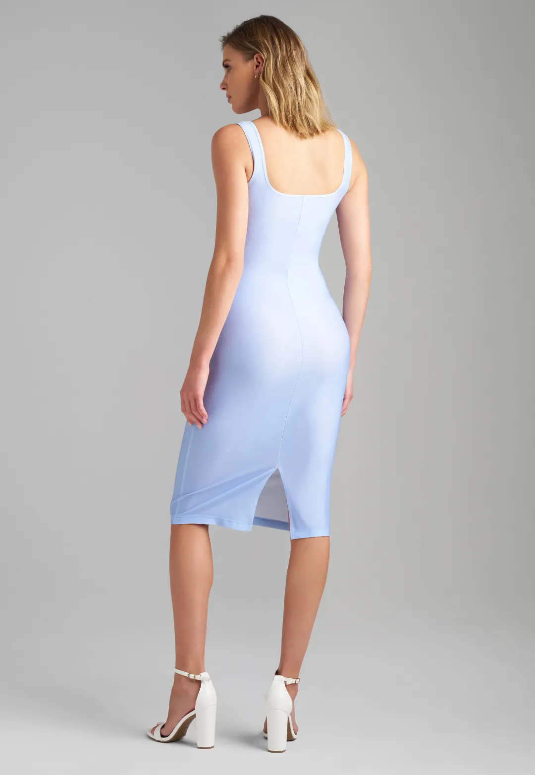 Caterina Short Stretch Knit Dress in Periwinkle