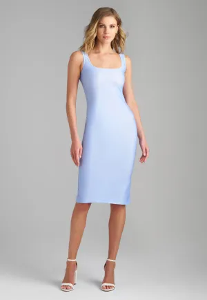 Caterina Short Stretch Knit Dress in Periwinkle