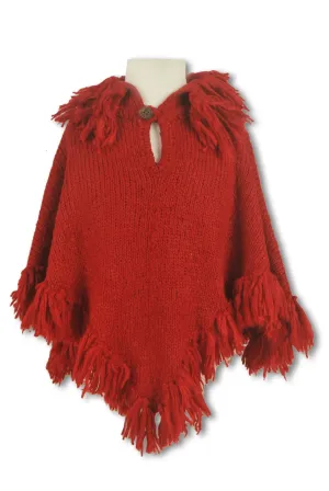 Children's Warm Poncho with Button Closure