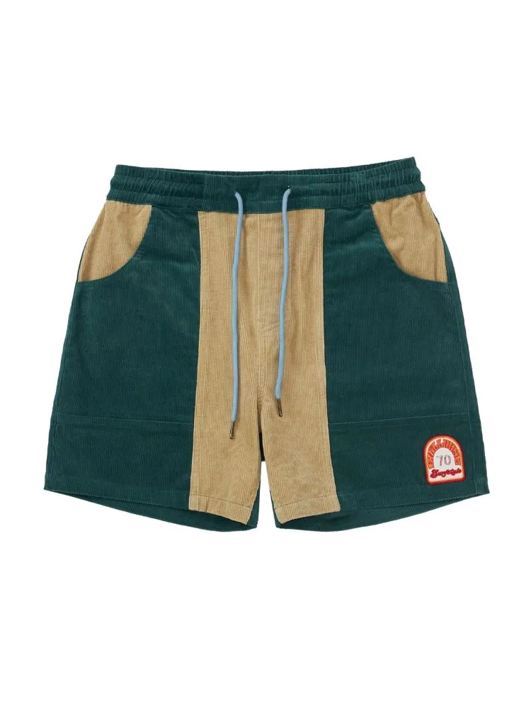 CHILLHANG 70s Retro Corduroy Patchwork Shorts