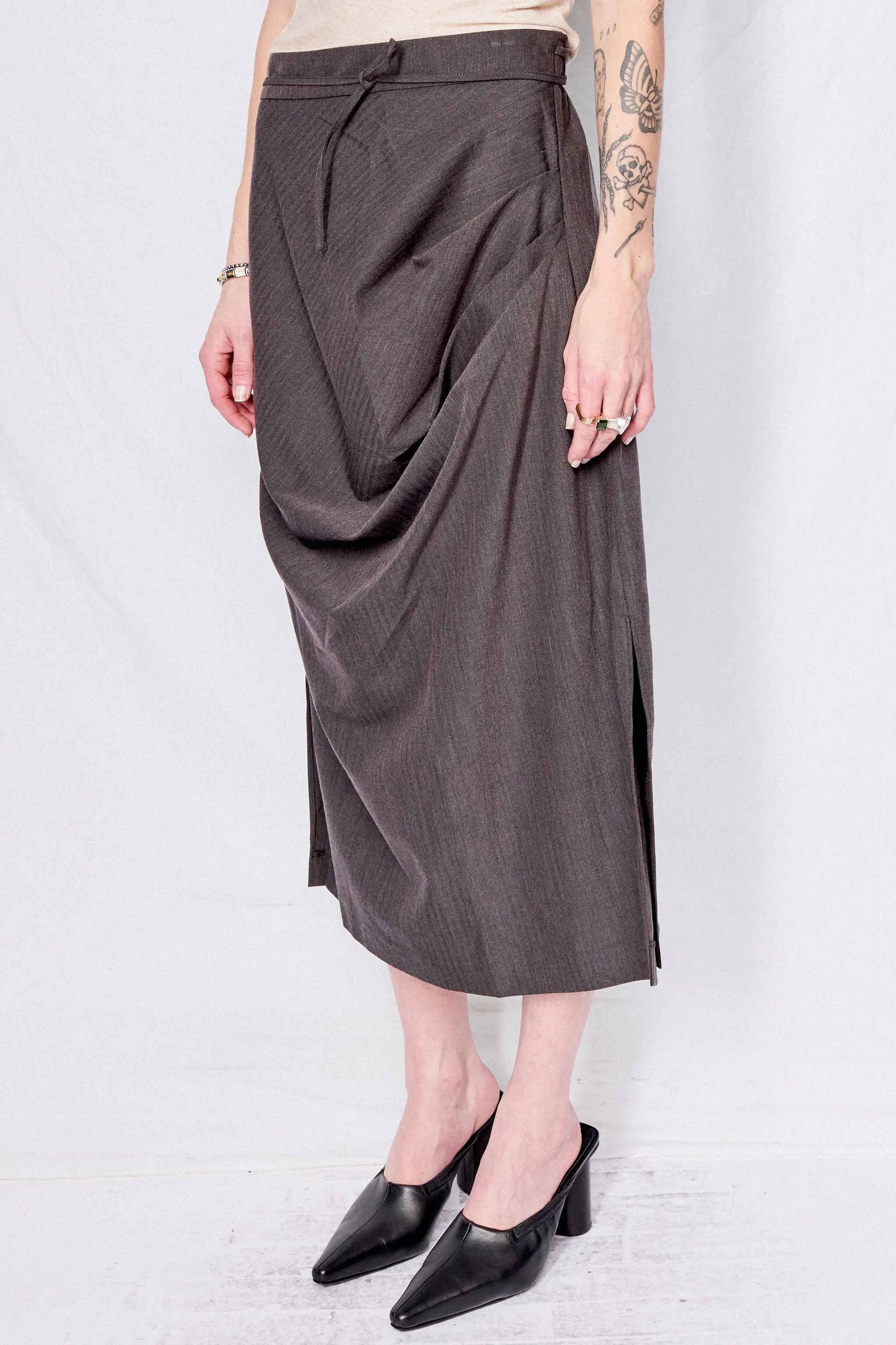 Dark Grey Alexia Midi Skirt