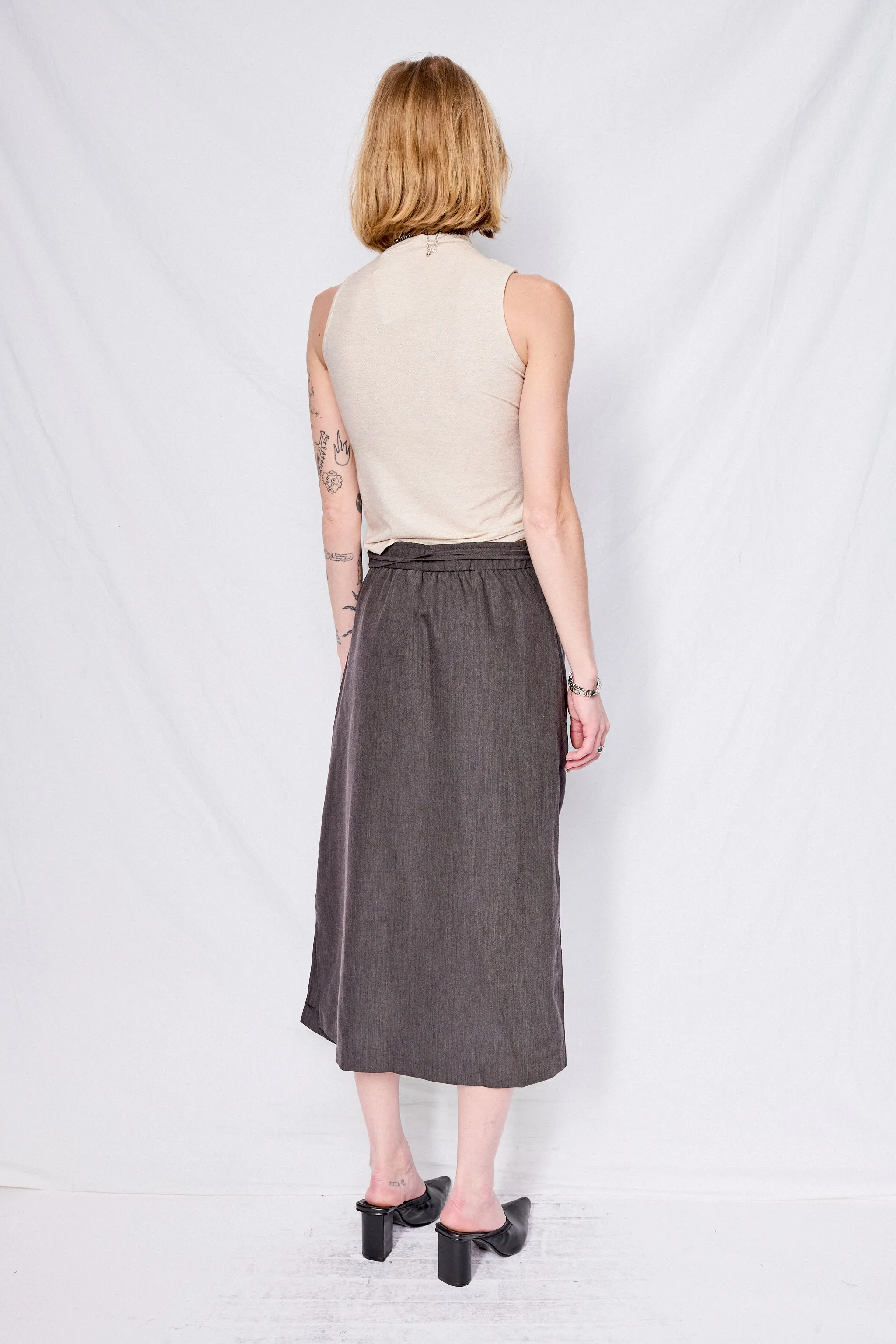 Dark Grey Alexia Midi Skirt