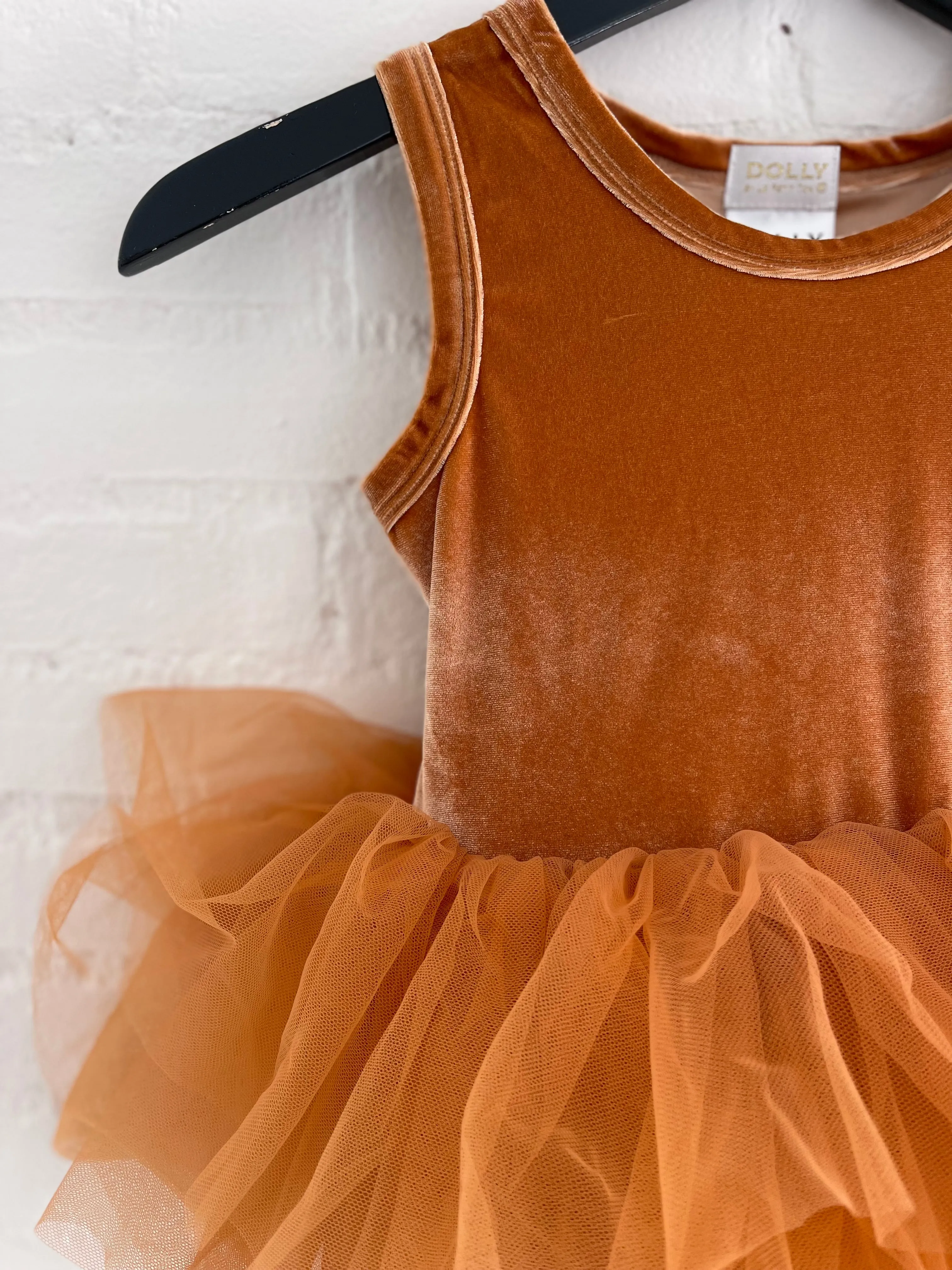 DOLLY TIMELESS VELVET TUTU DRESS caramel