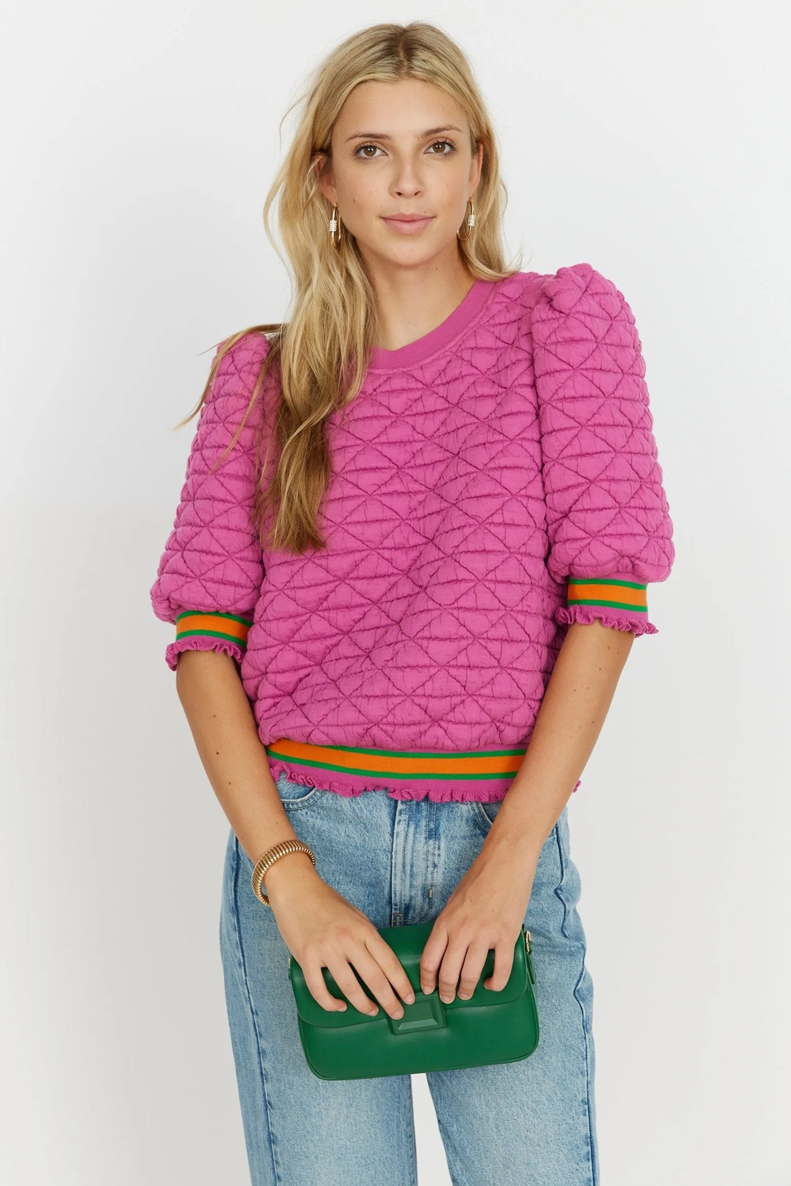 Duke Quilted Contrast Band Top