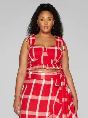 Fashion To Figure - Gina Plaid Ruffle Bra Top