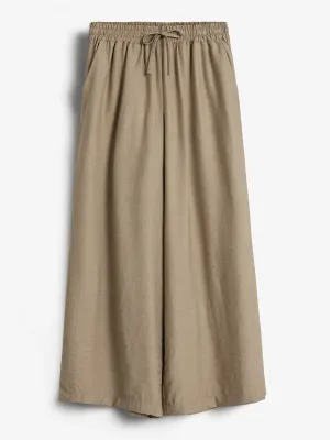 Fluid Wide Trousers - Tween - Dark Beige