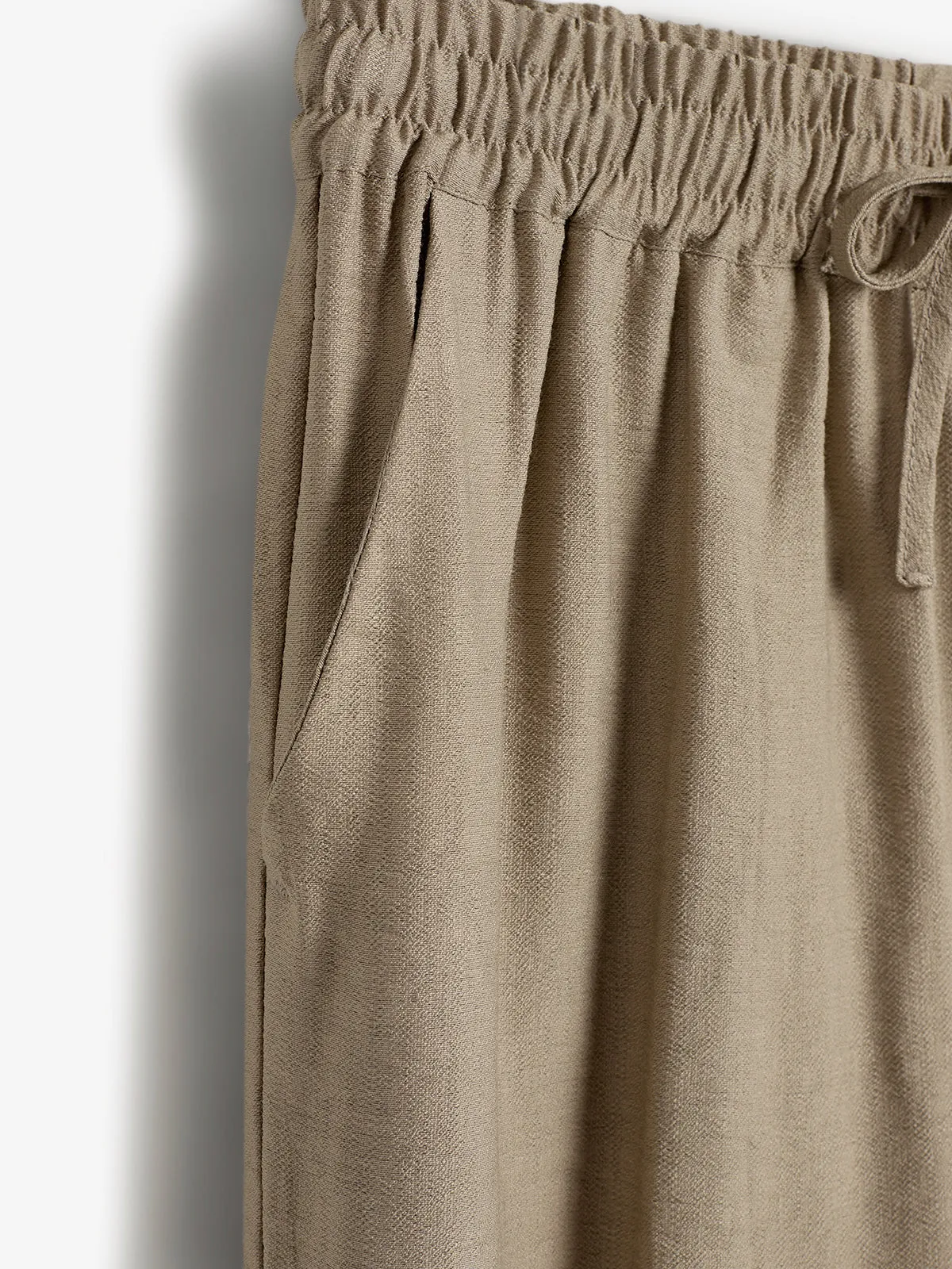 Fluid Wide Trousers - Tween - Dark Beige