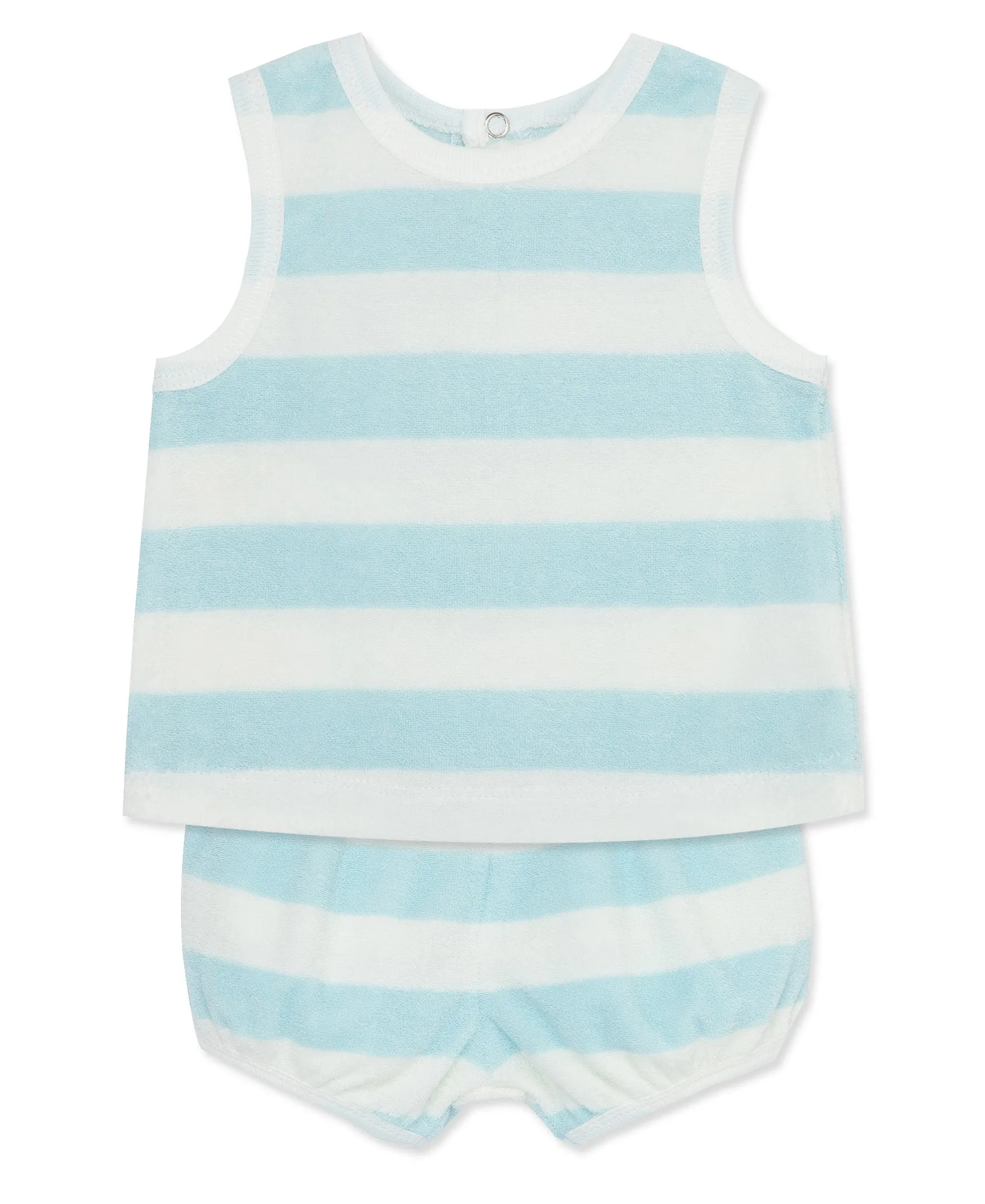 Focus Kids Blue Stripe Terry Short Set (12M-24M)