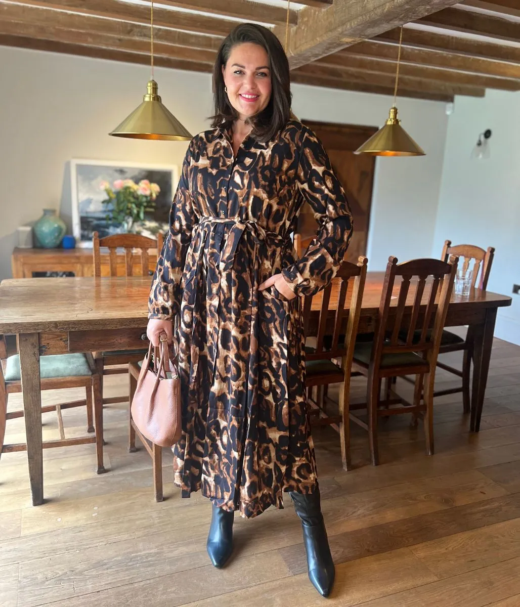 Freya Leopard Print Shirt Dress