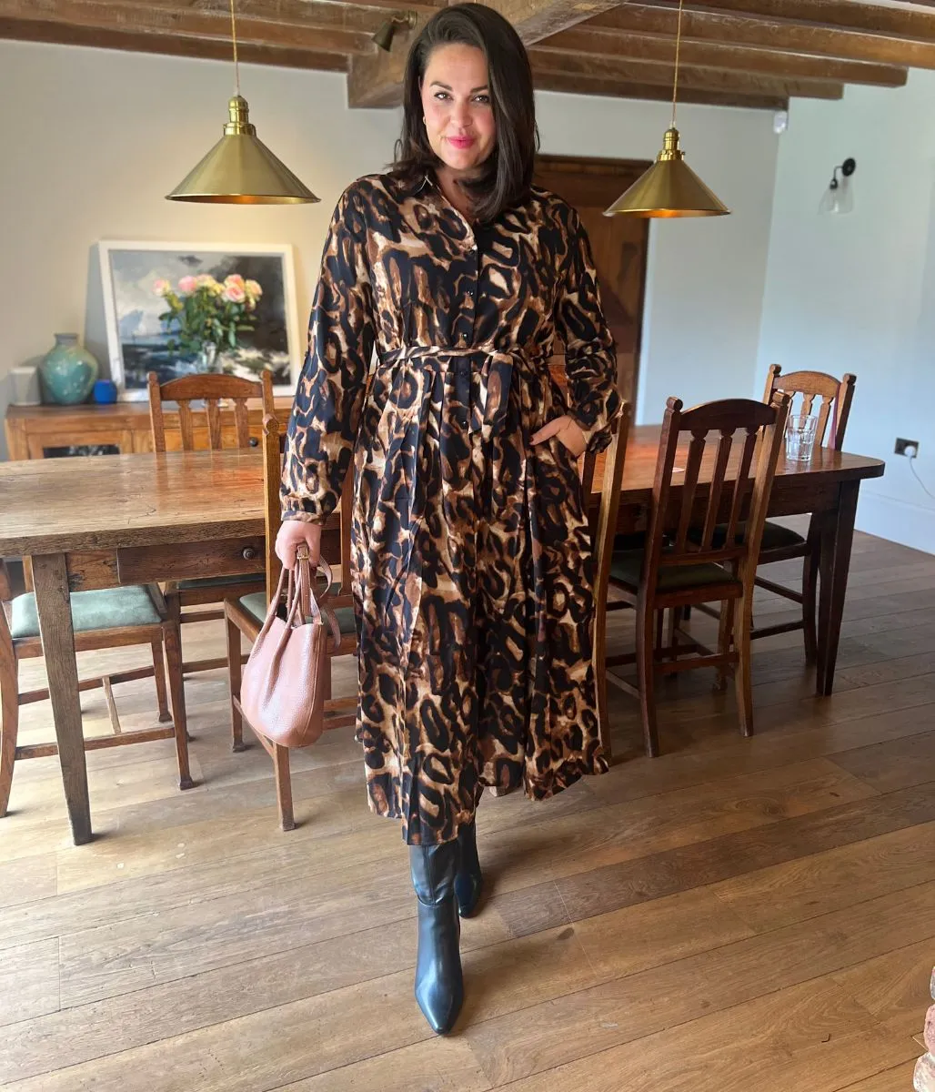 Freya Leopard Print Shirt Dress