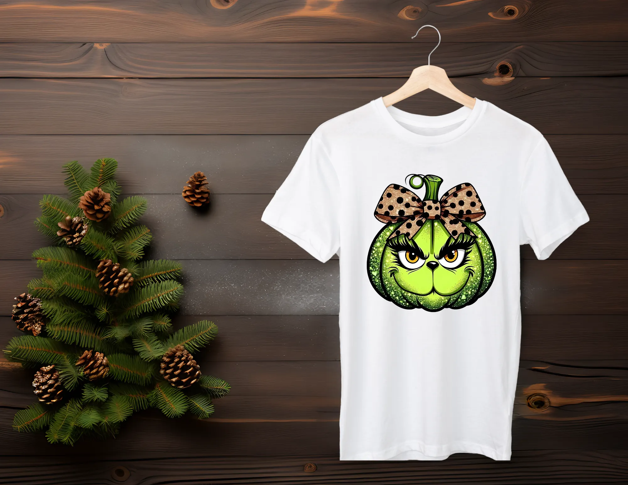 GRINCH FACE GLITTER SHORT SLEEVE