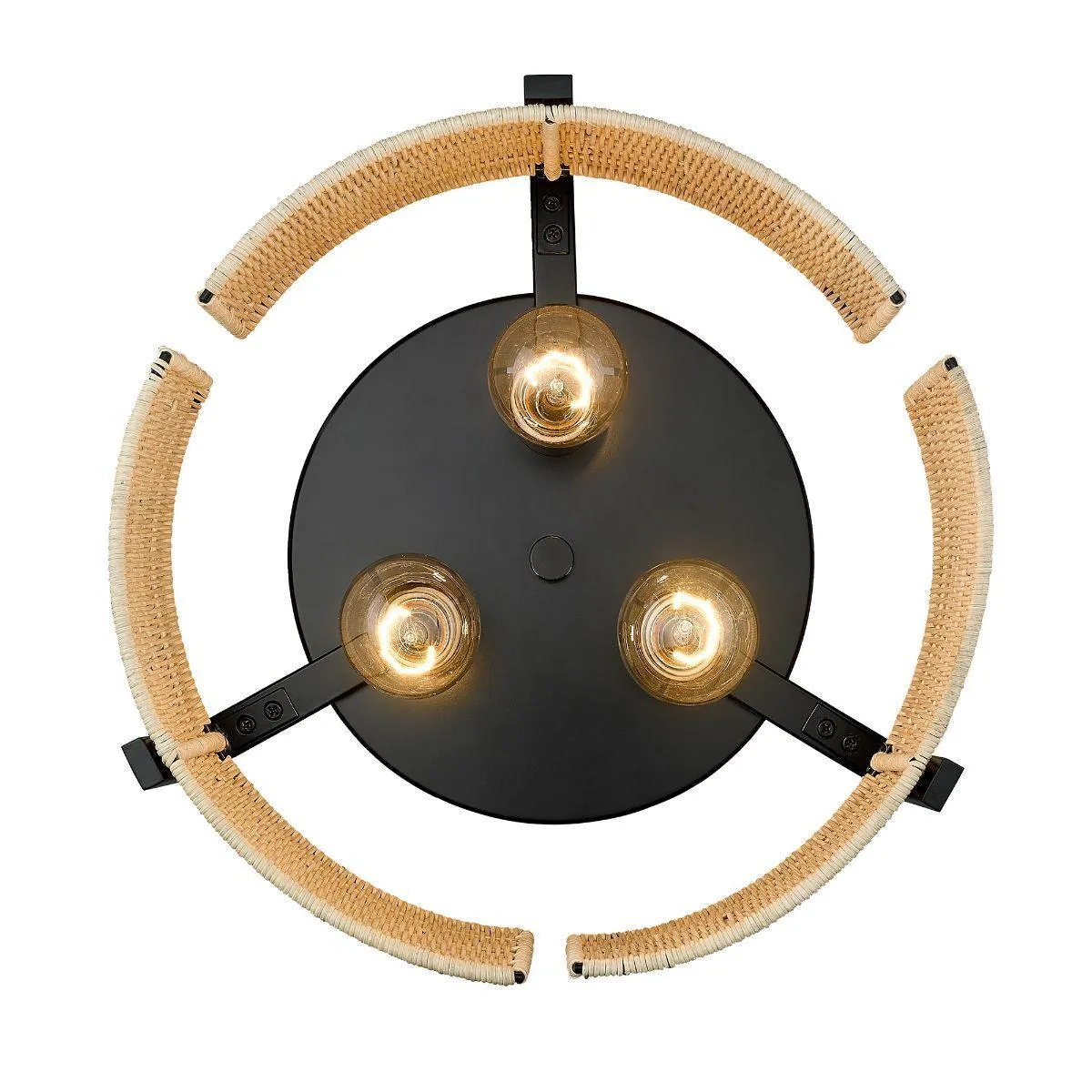 Grove 14 in. 3 Lights Flush Mount Light Matte Black Finish