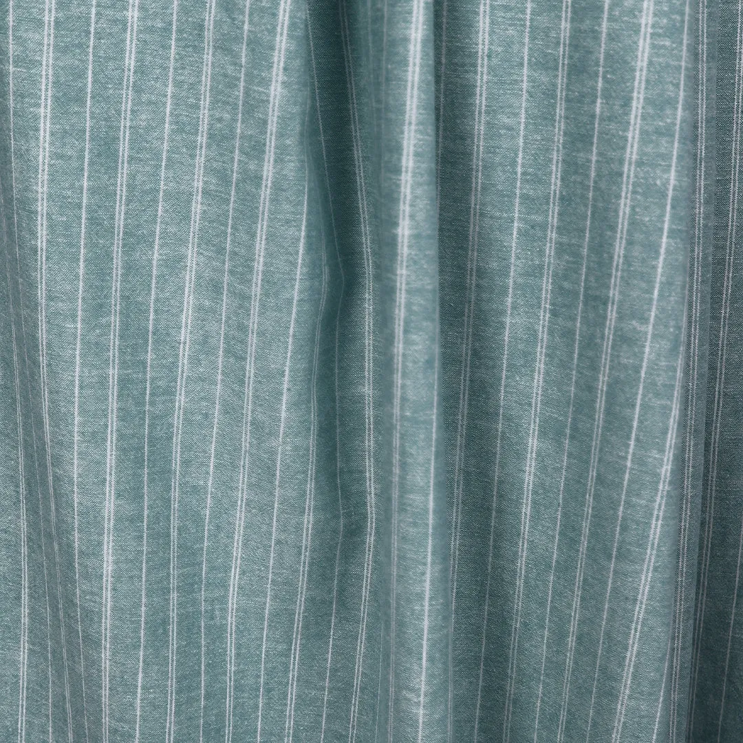 hemp/organic cotton yarn dyed stripe - teal/soft white