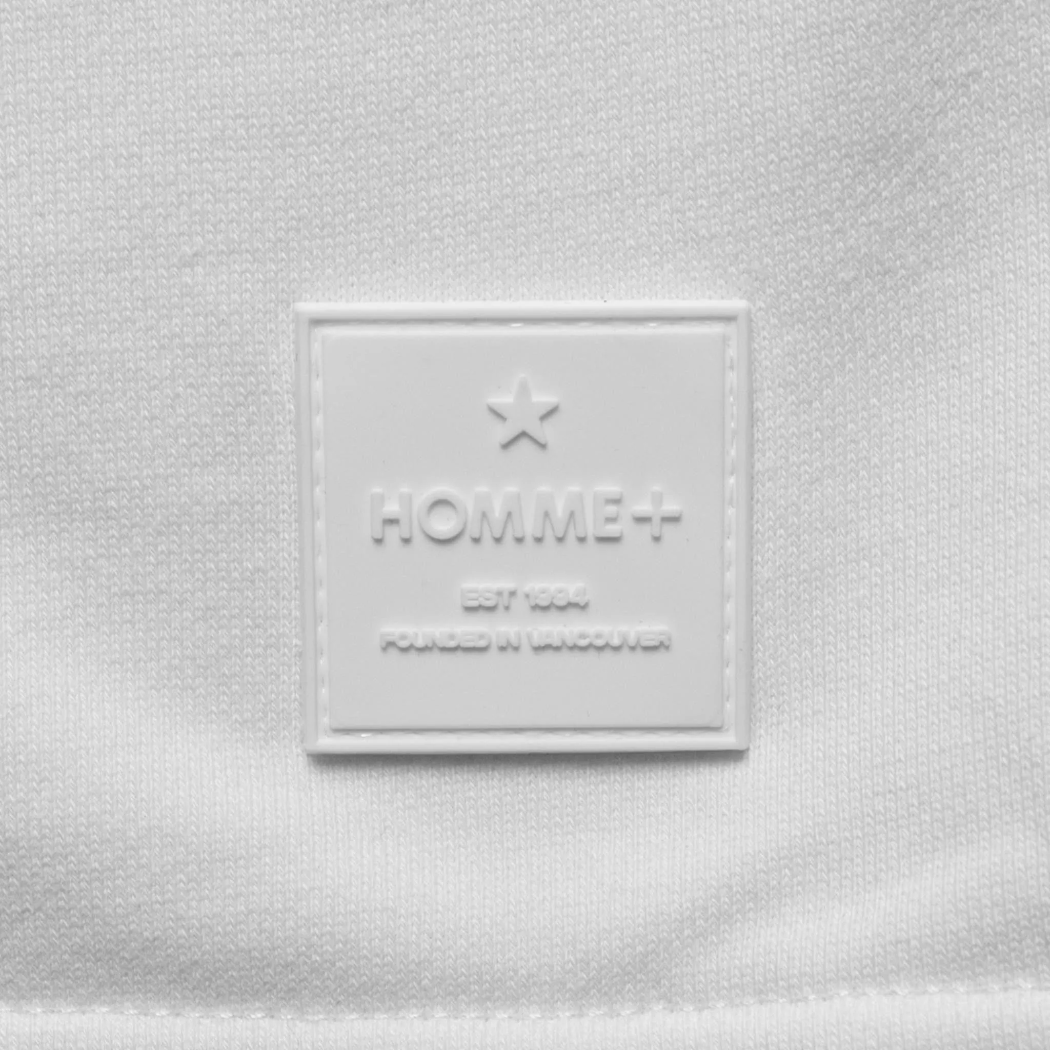 HOMME  Rubber Patch Shorts White