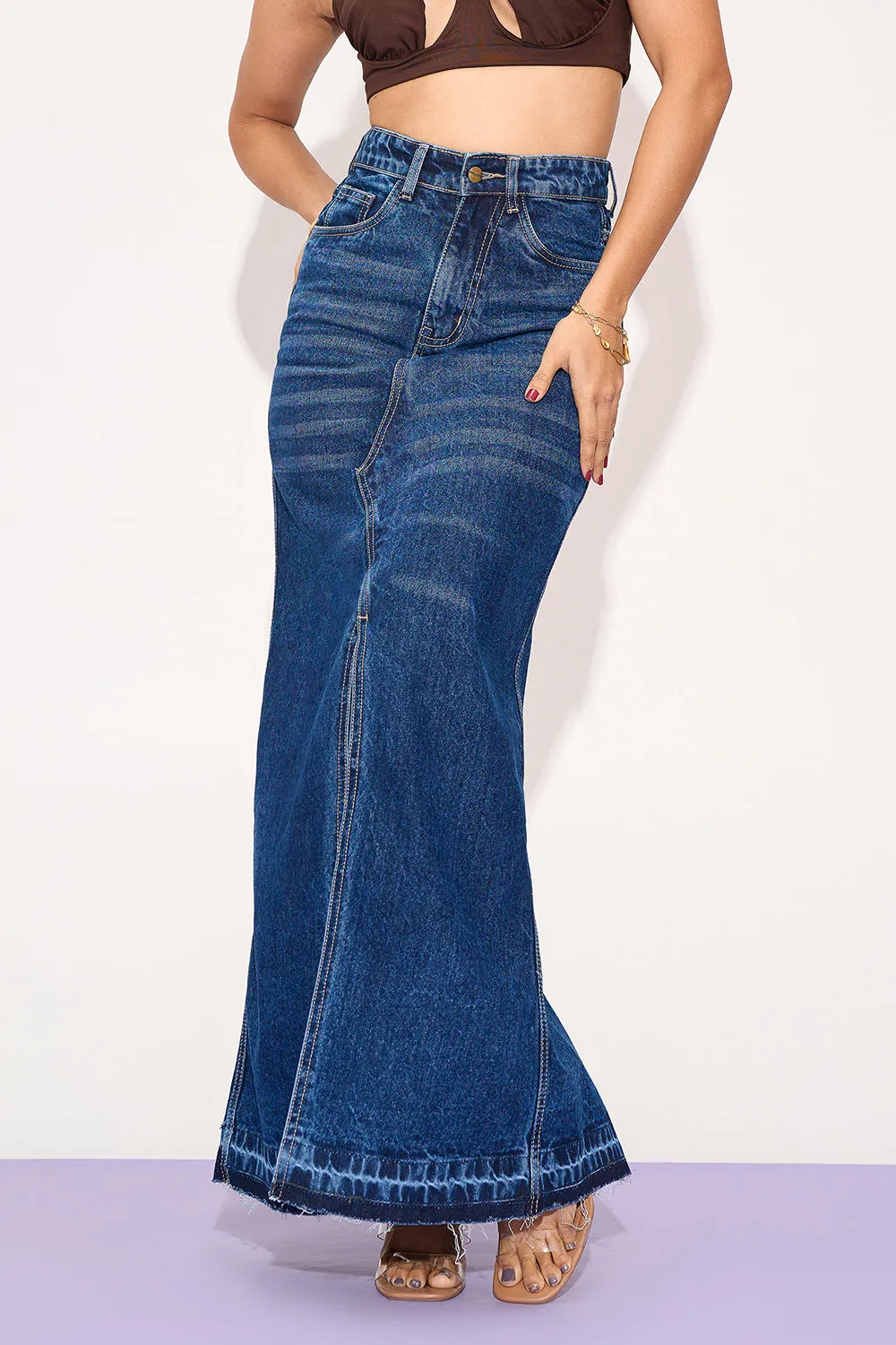 Indigo Skyler Mid Slit Maxi Skirt