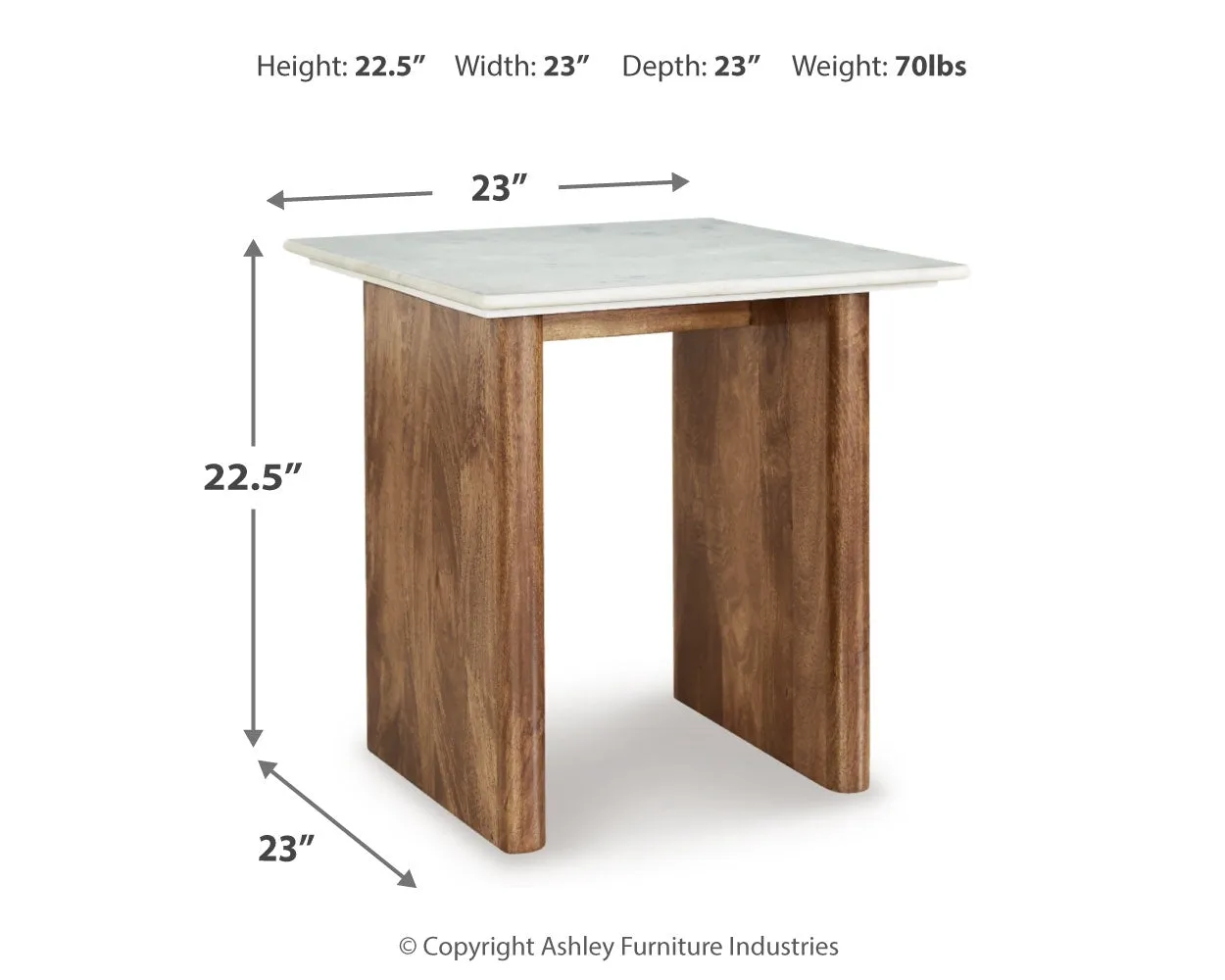 Isanti Coffee Table with 1 End Table in Light Brown/White