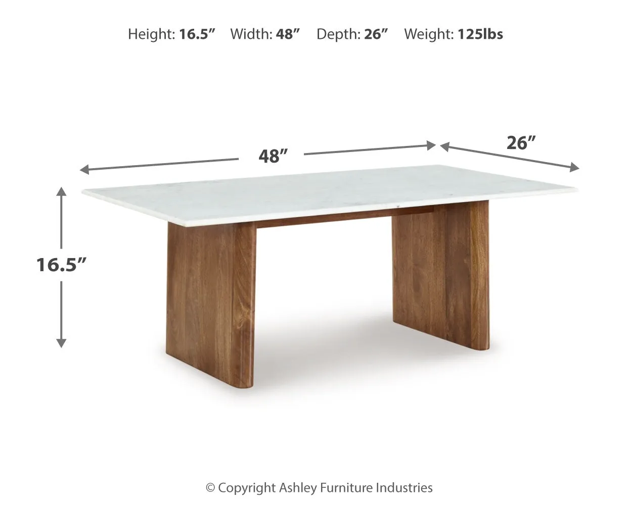 Isanti Coffee Table with 1 End Table in Light Brown/White