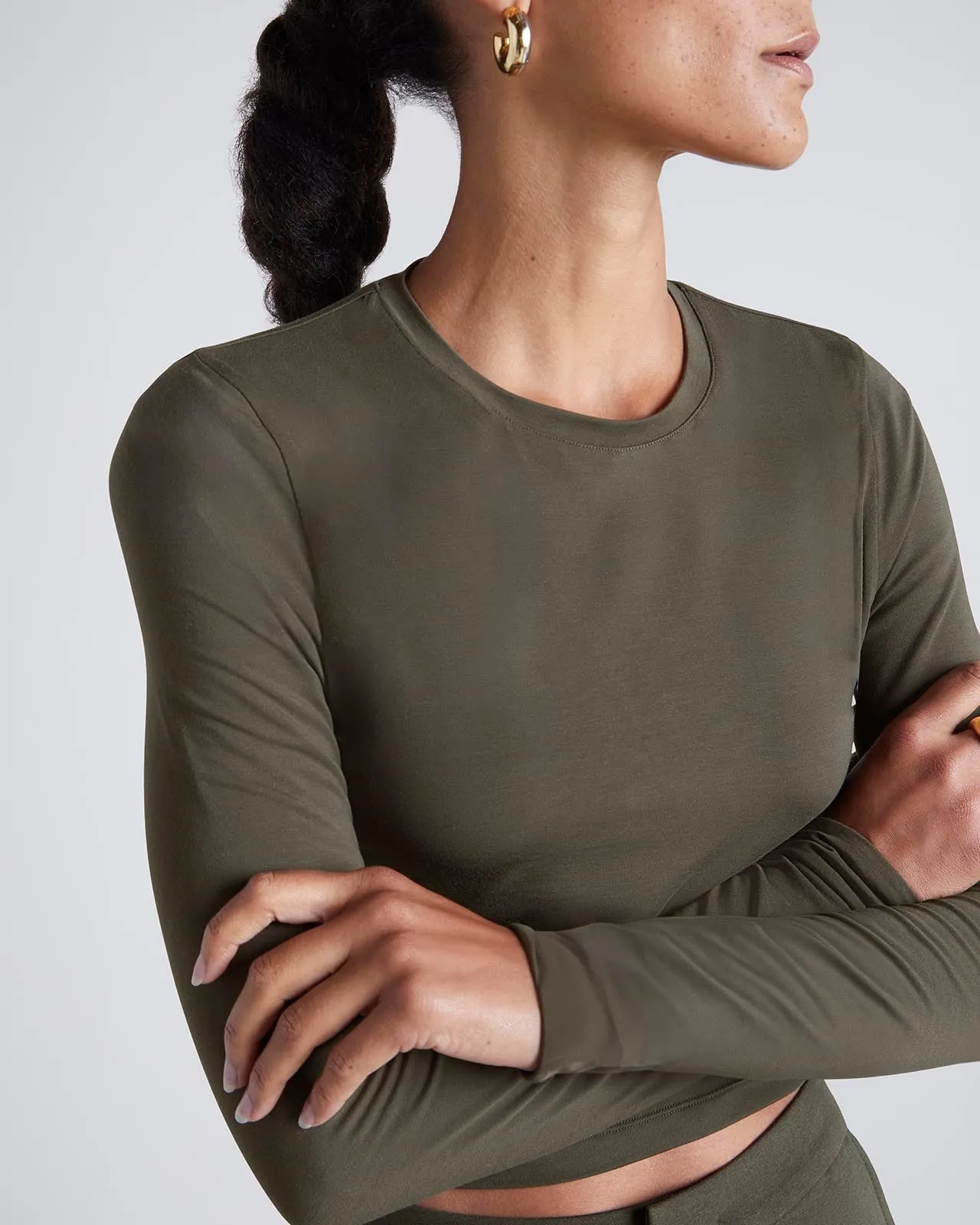 Kate Young x Splendid Silk-Modal Long Sleeve Tee