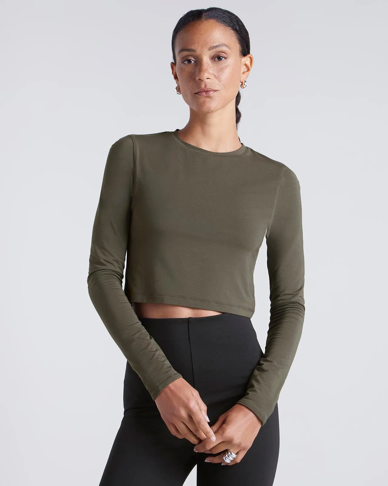 Kate Young x Splendid Silk-Modal Long Sleeve Tee