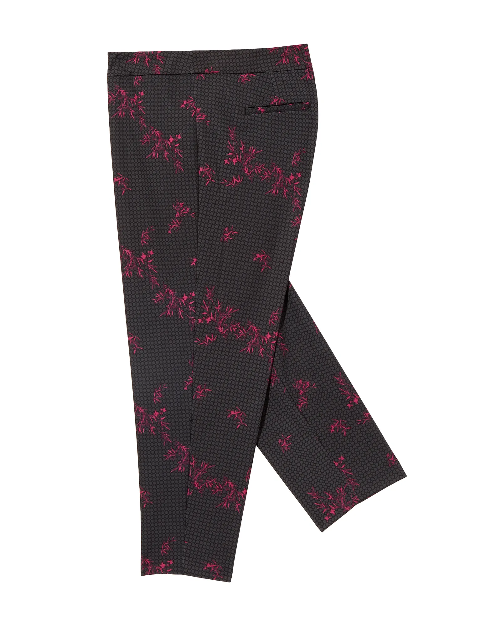 Kiev Ankle Slim Leg Pant | Black / Pink