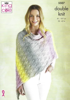 King Cole 5507 Ponchos & Snood DK Knitting Pattern